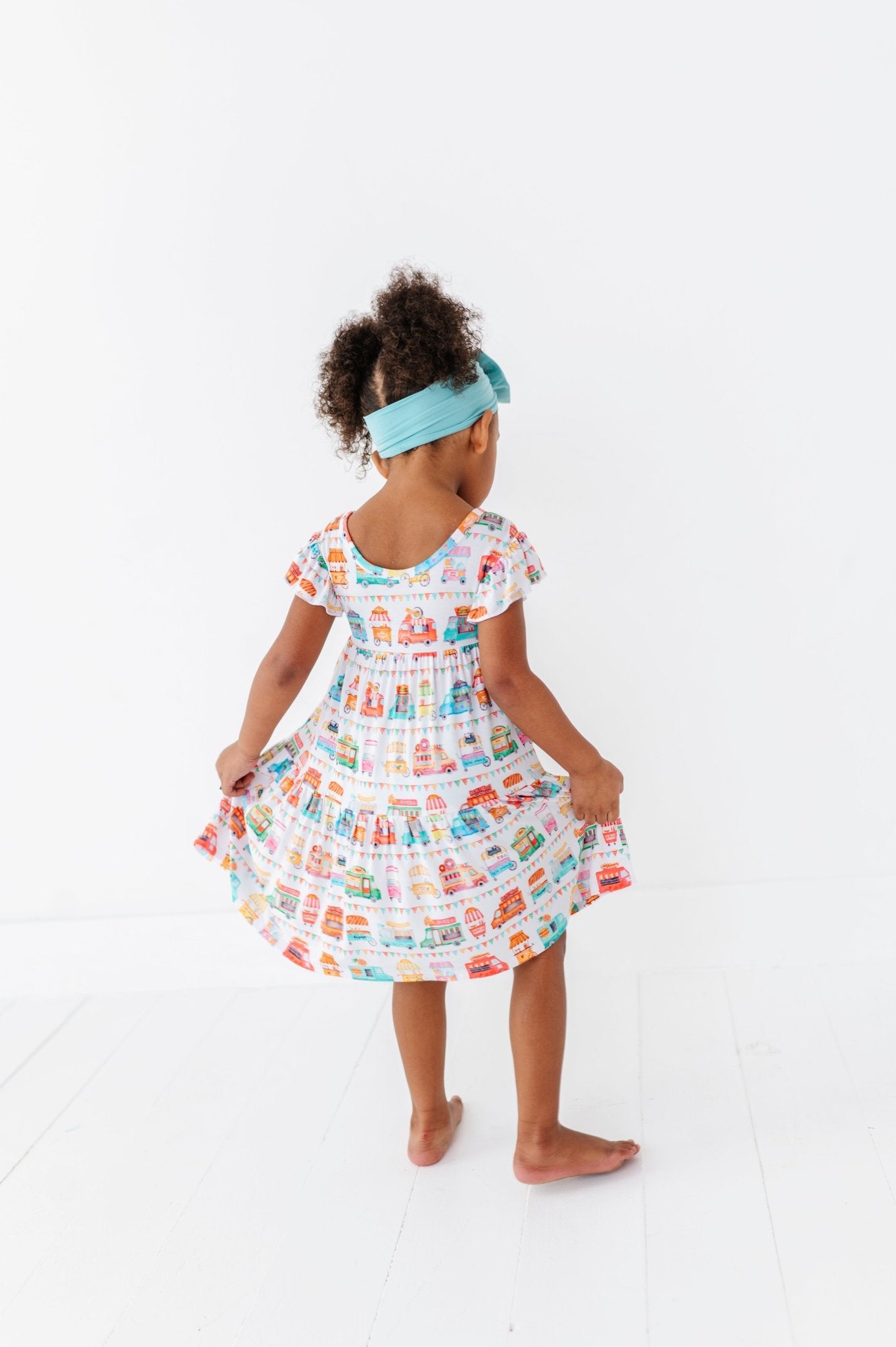 TIERED FLUTTER SLEEVE TWIRL WITH SHORTS - FOODIE EXPRESS - The Sleepy Sloth