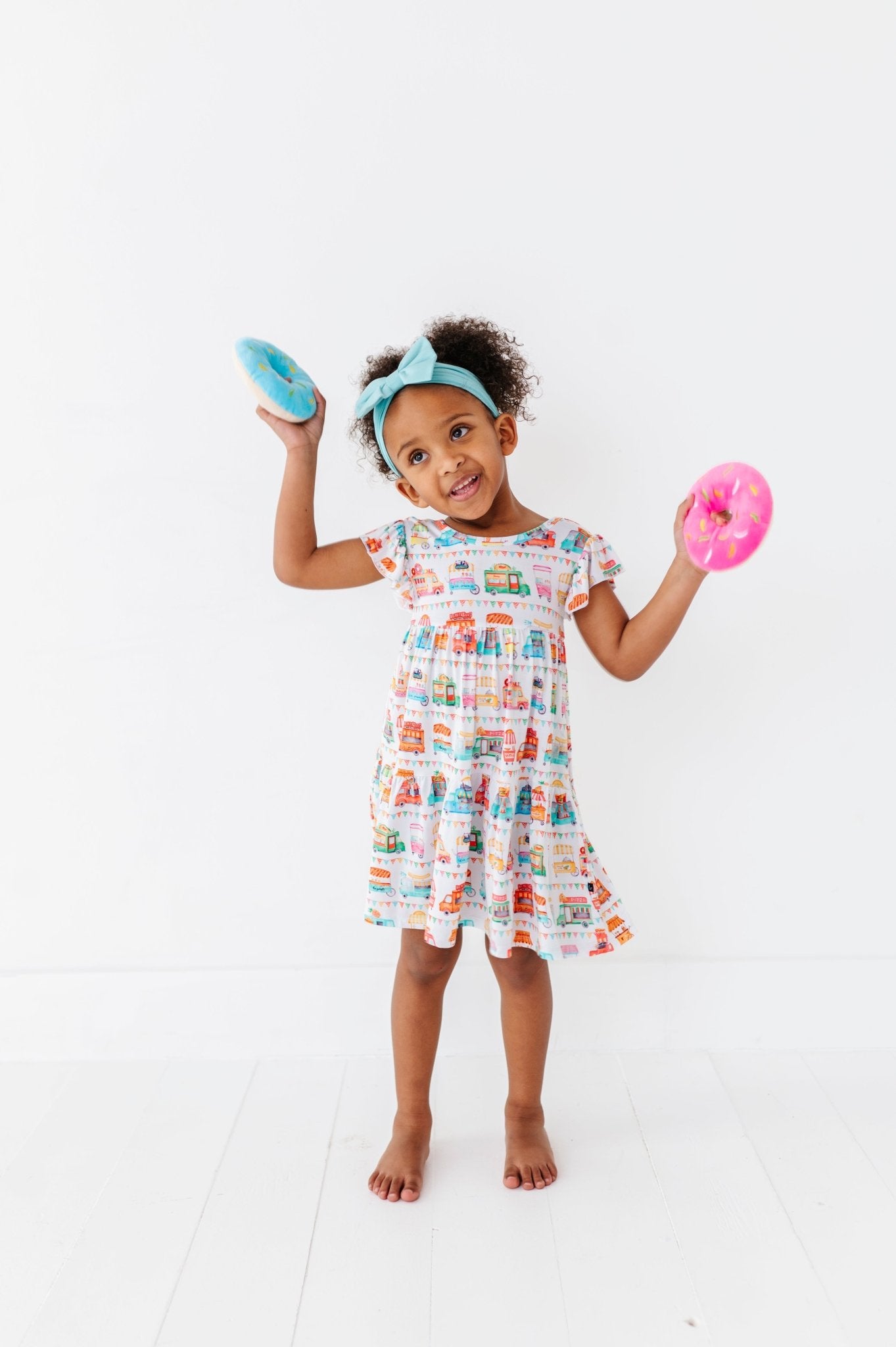 TIERED FLUTTER SLEEVE TWIRL WITH SHORTS - FOODIE EXPRESS - The Sleepy Sloth