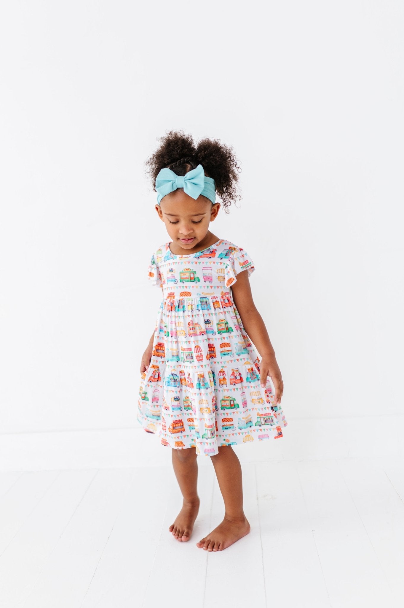 TIERED FLUTTER SLEEVE TWIRL WITH SHORTS - FOODIE EXPRESS - The Sleepy Sloth