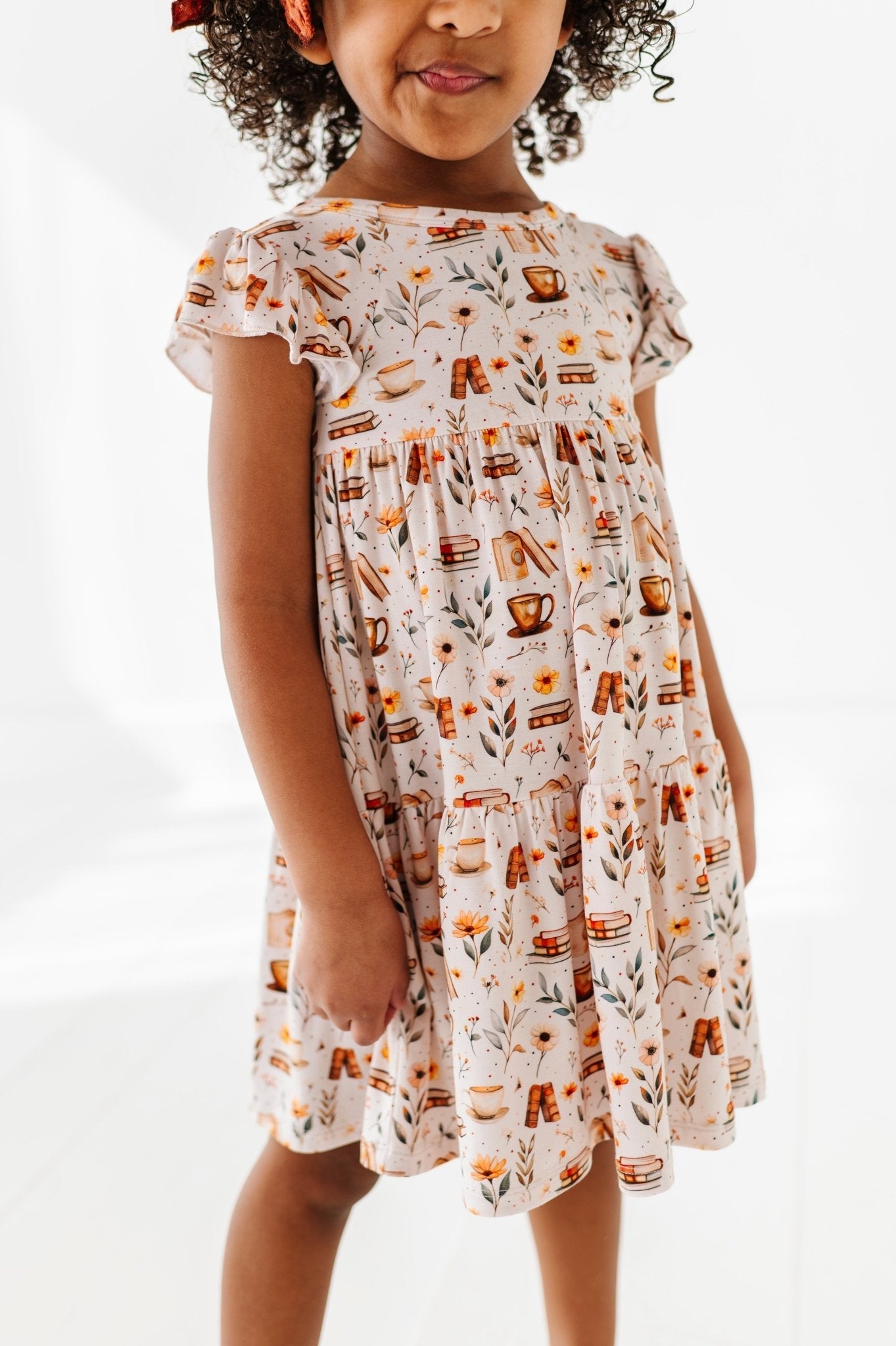 TIERED FLUTTER SLEEVE TWIRL WITH SHORTS - PERFECTLY BREWED - The Sleepy Sloth