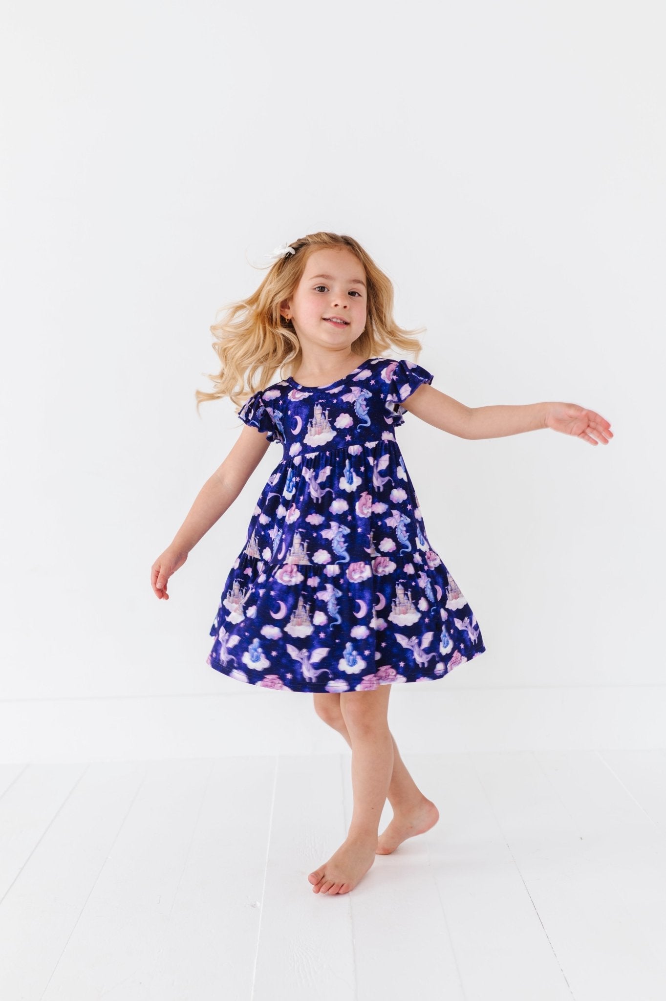 TIERED FLUTTER SLEEVE TWIRL WITH SHORTS - PRISMA - The Sleepy Sloth