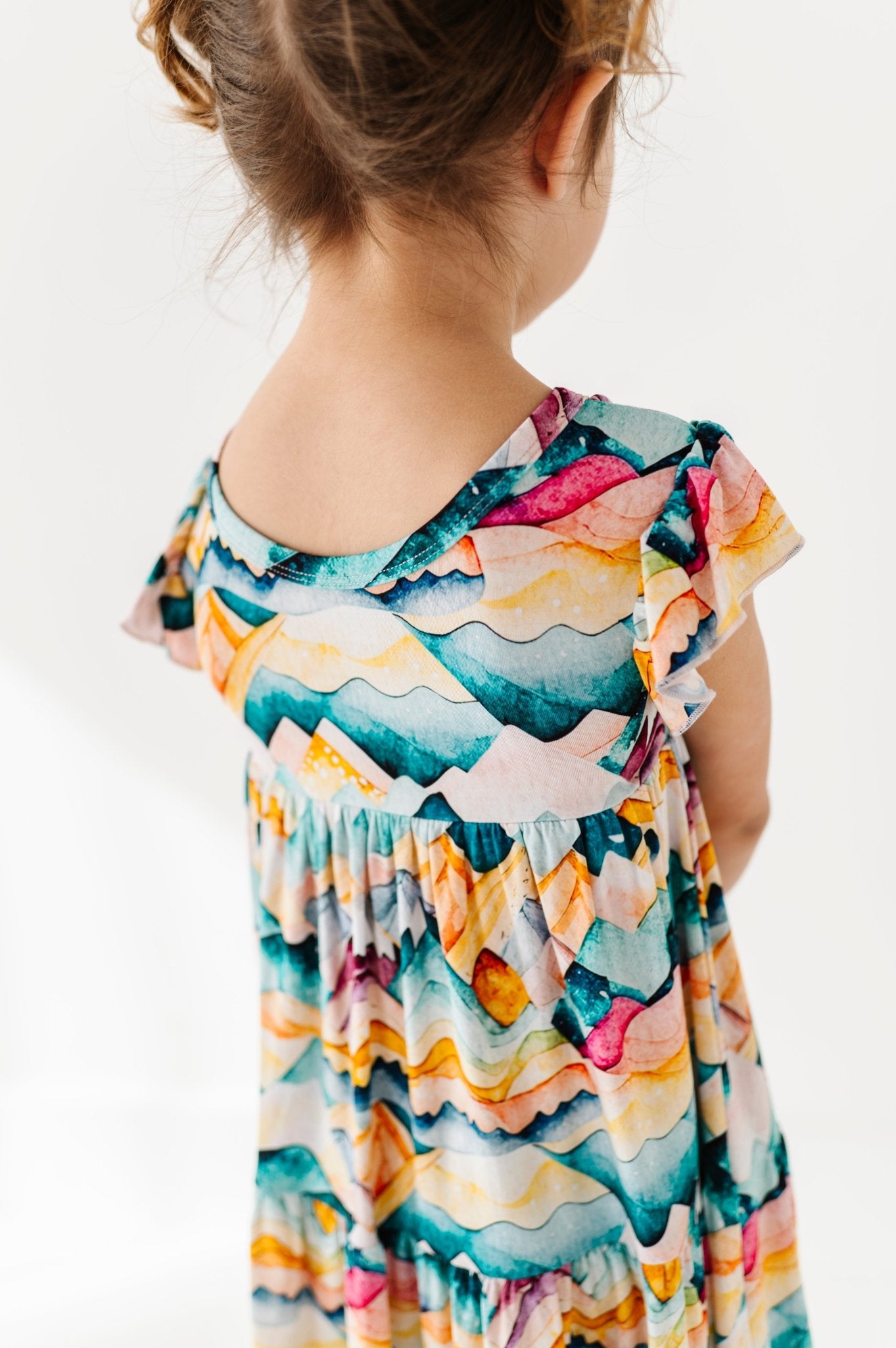 TIERED FLUTTER SLEEVE TWIRL WITH SHORTS - SPRING MOUNTAINS - The Sleepy Sloth