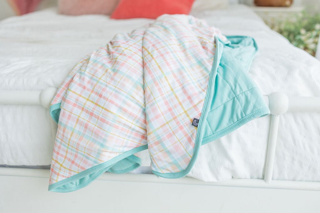 TODDLER BLANKIE - SPRING PLAID - The Sleepy Sloth