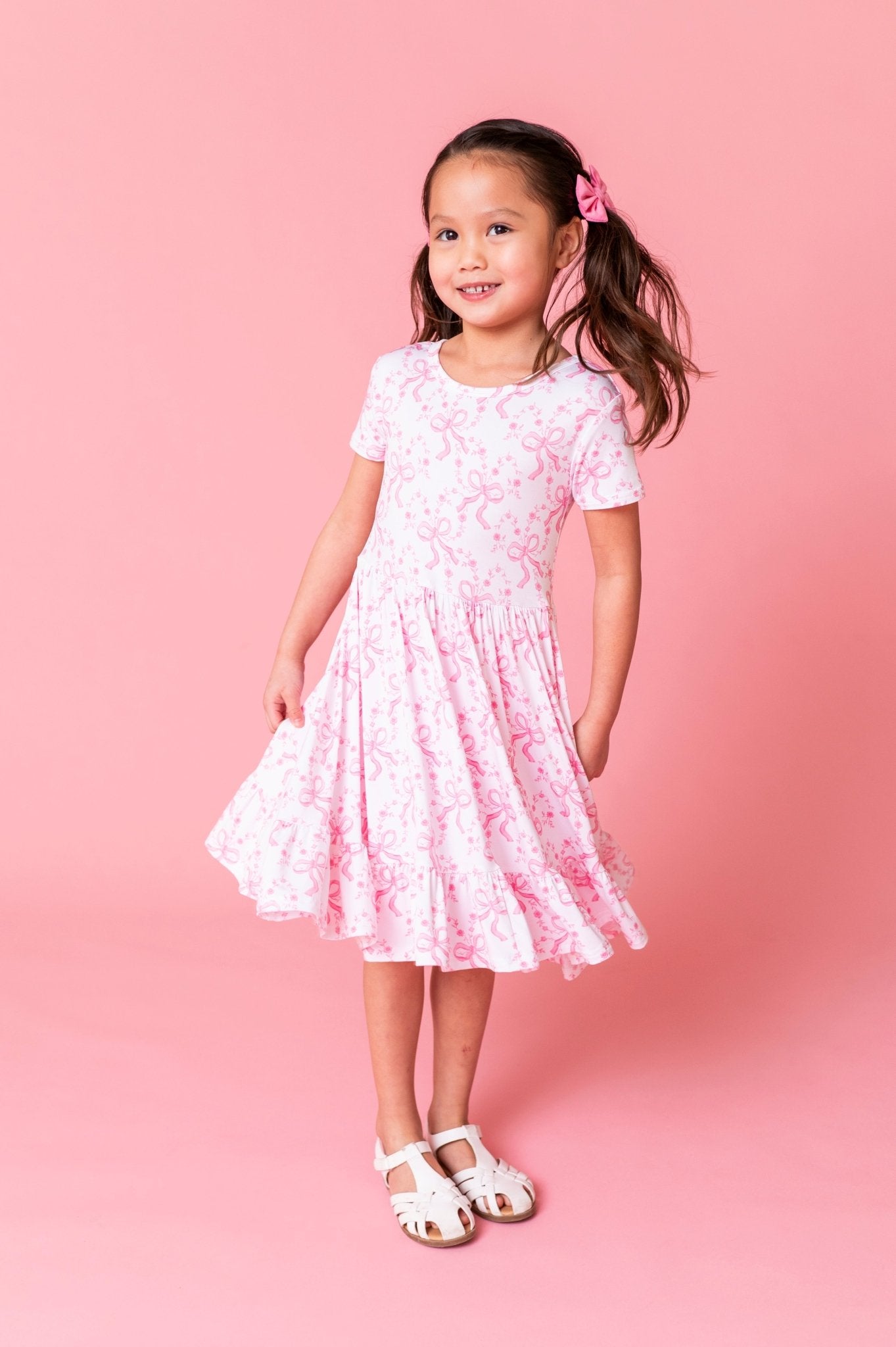 TWIRLIE DRESS - LOVELACE BOWS - The Sleepy Sloth