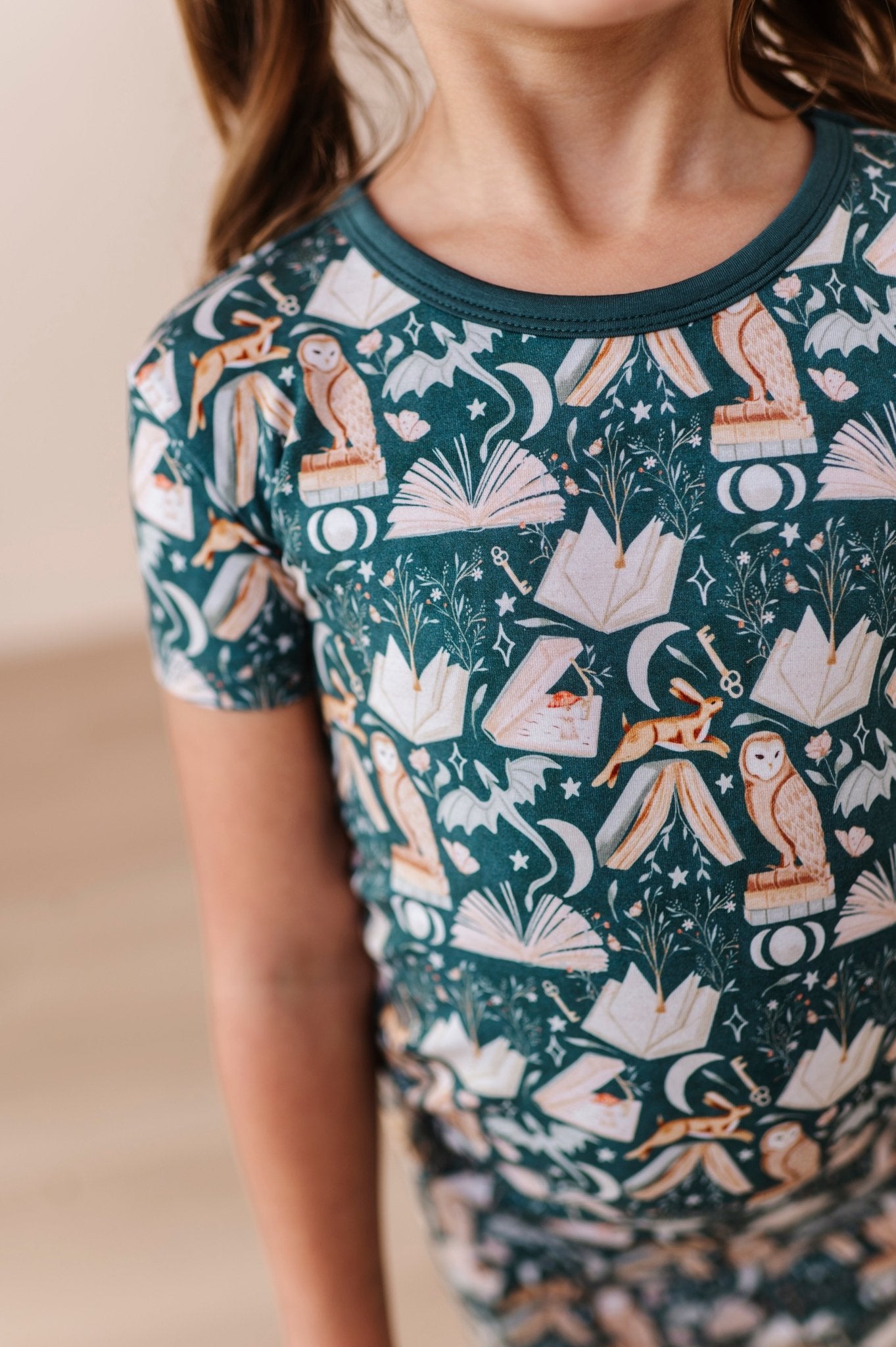 TWO PIECE SHORT SLEEVE WITH PANTS JAMMIES - ENCHANTED LIBRARY - The Sleepy Sloth