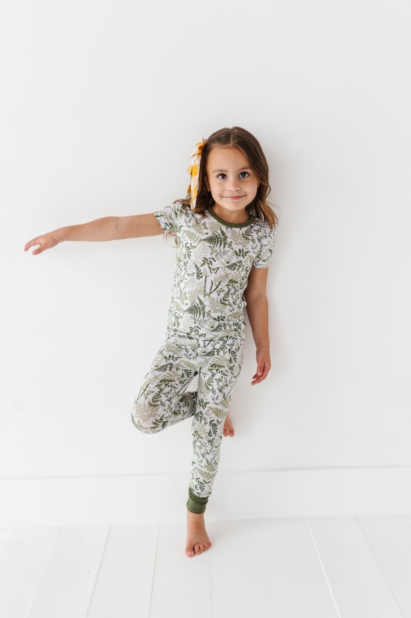 TWO PIECE SHORT SLEEVE WITH PANTS JAMMIES - SAGE GARDEN - The Sleepy Sloth