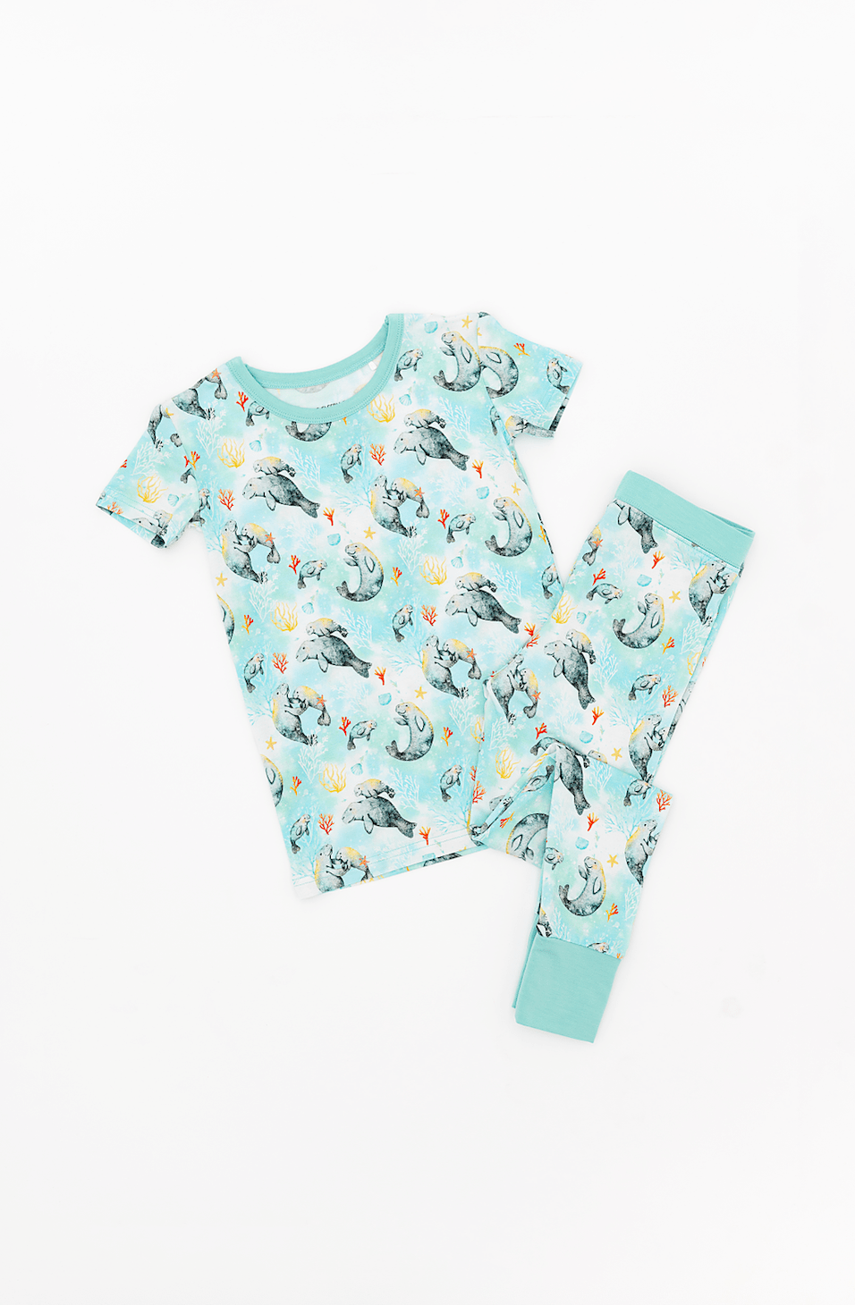 TWO PIECE SHORT SLEEVE WITH PANTS JAMMIES* - SEA COW - The Sleepy Sloth