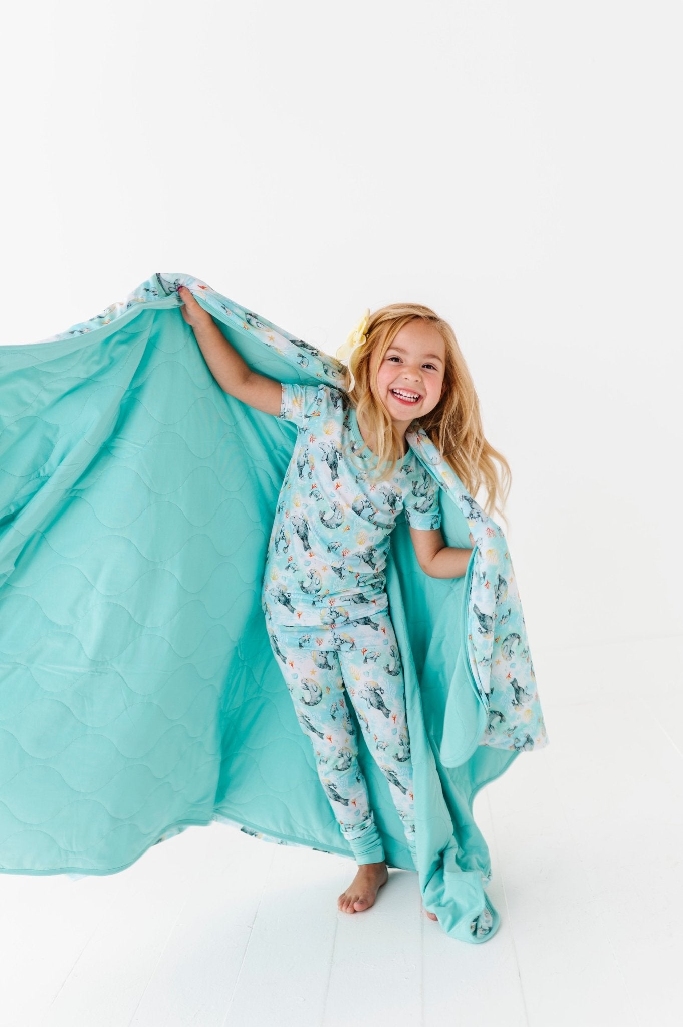 TWO PIECE SHORT SLEEVE WITH PANTS JAMMIES* - SEA COW - The Sleepy Sloth
