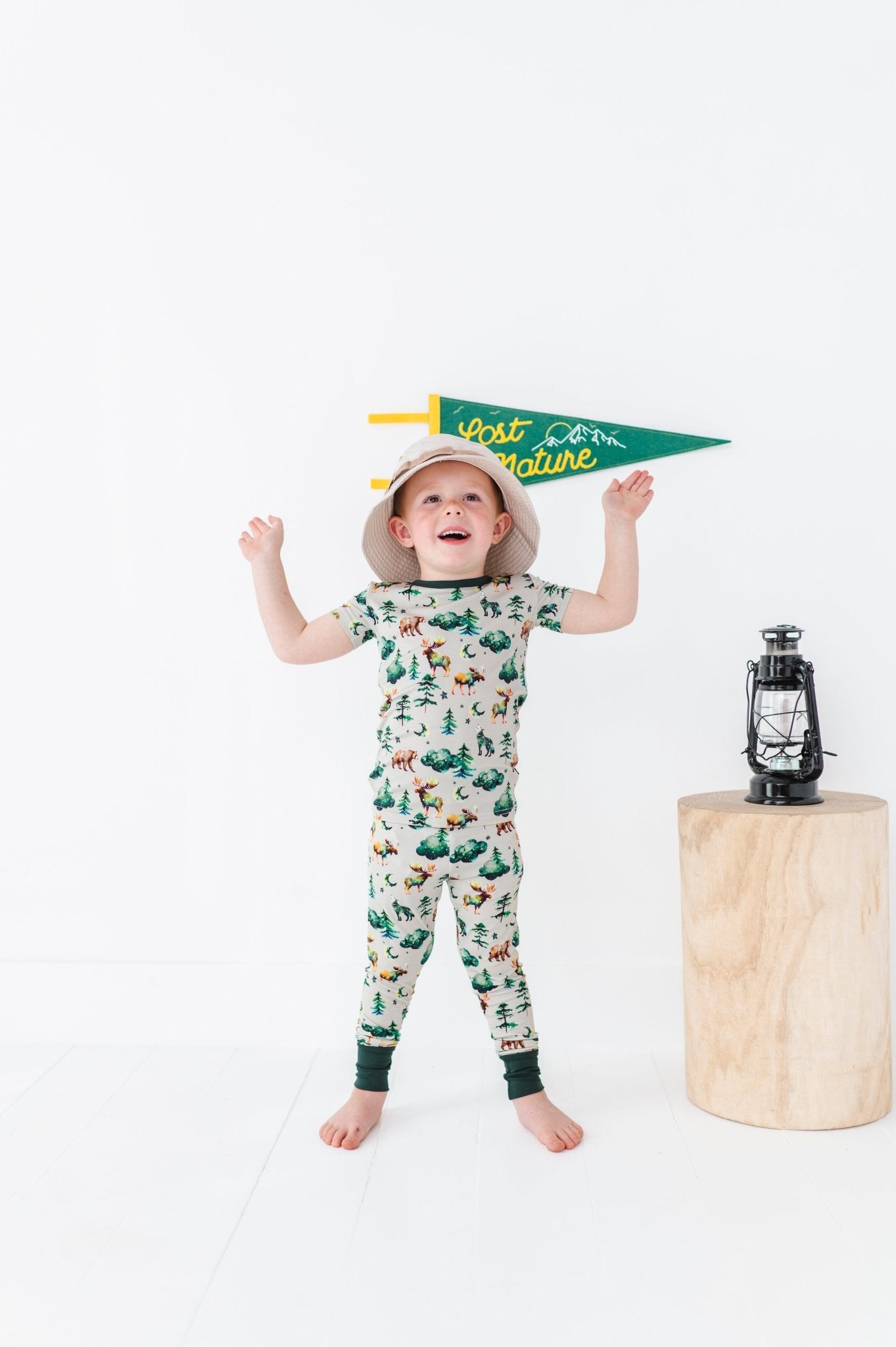 TWO PIECE SHORT SLEEVE WITH PANTS JAMMIES - WOODLAND NIGHTS - The Sleepy Sloth