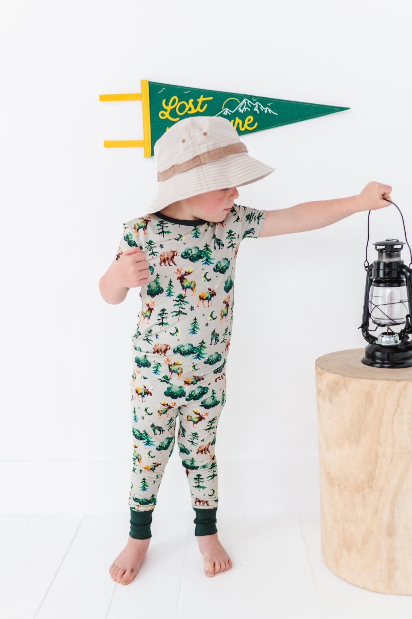 TWO PIECE SHORT SLEEVE WITH PANTS JAMMIES - WOODLAND NIGHTS - The Sleepy Sloth