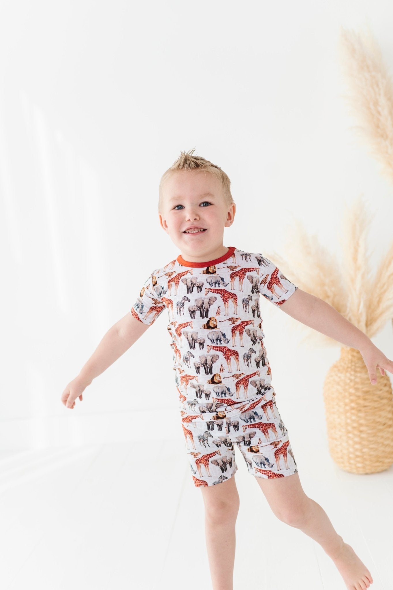 TWO PIECE SHORT SLEEVE WITH SHORTS JAMMIES - WILD THINGS - The Sleepy Sloth