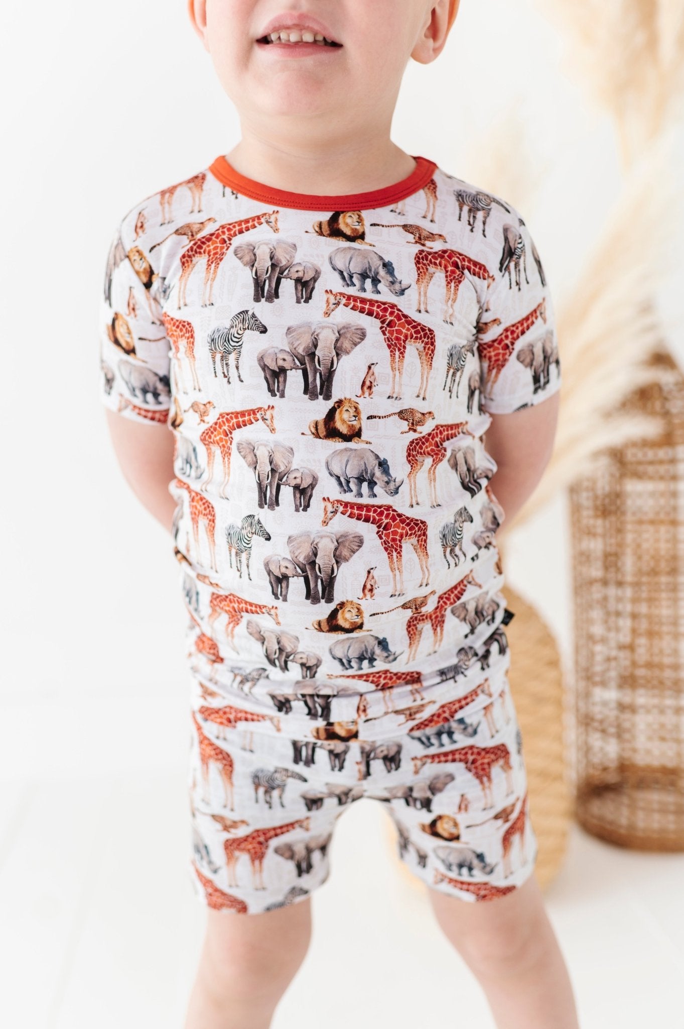 TWO PIECE SHORT SLEEVE WITH SHORTS JAMMIES - WILD THINGS - The Sleepy Sloth