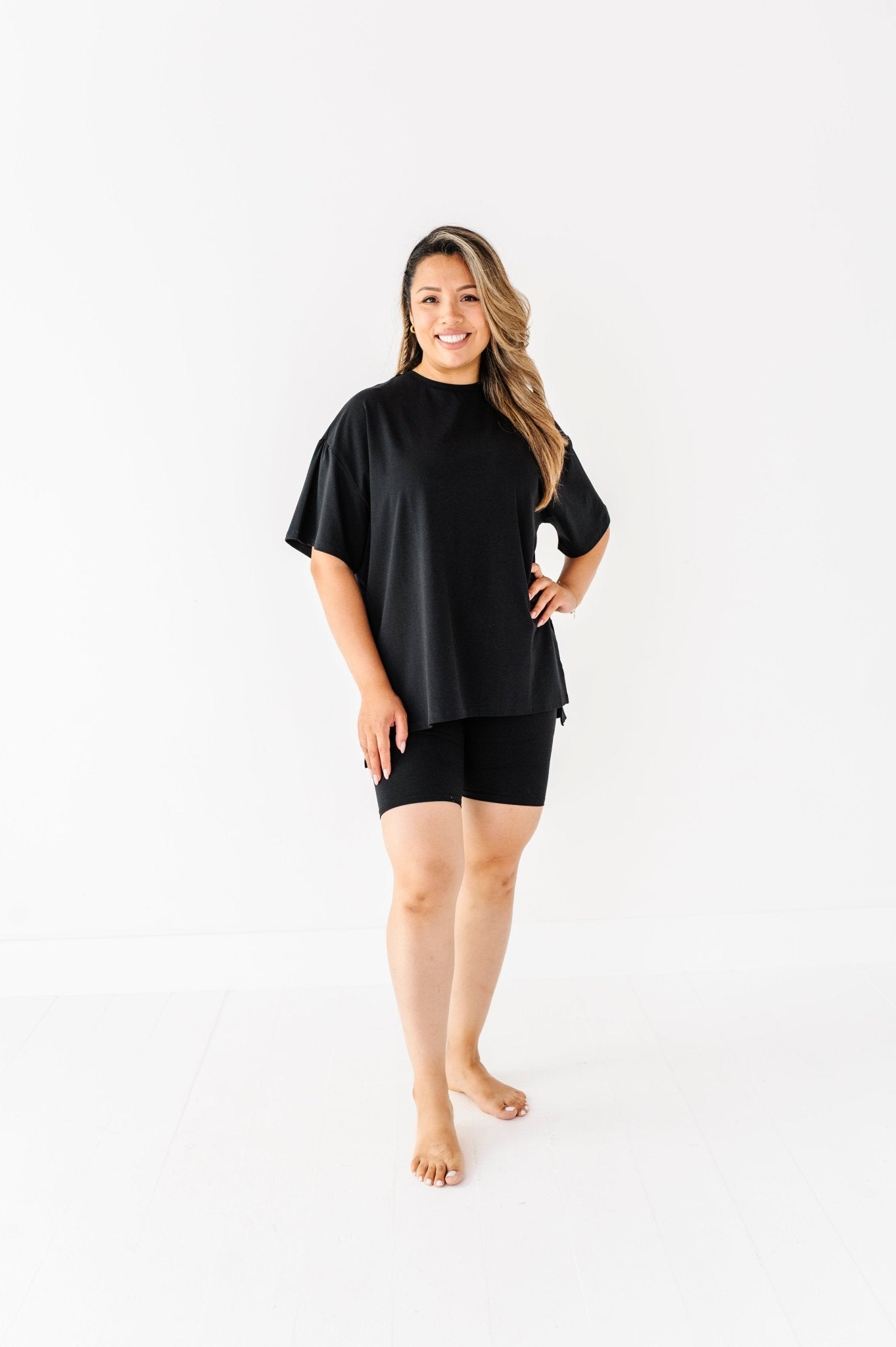 Women's Biker Set - BLACK - The Sleepy Sloth