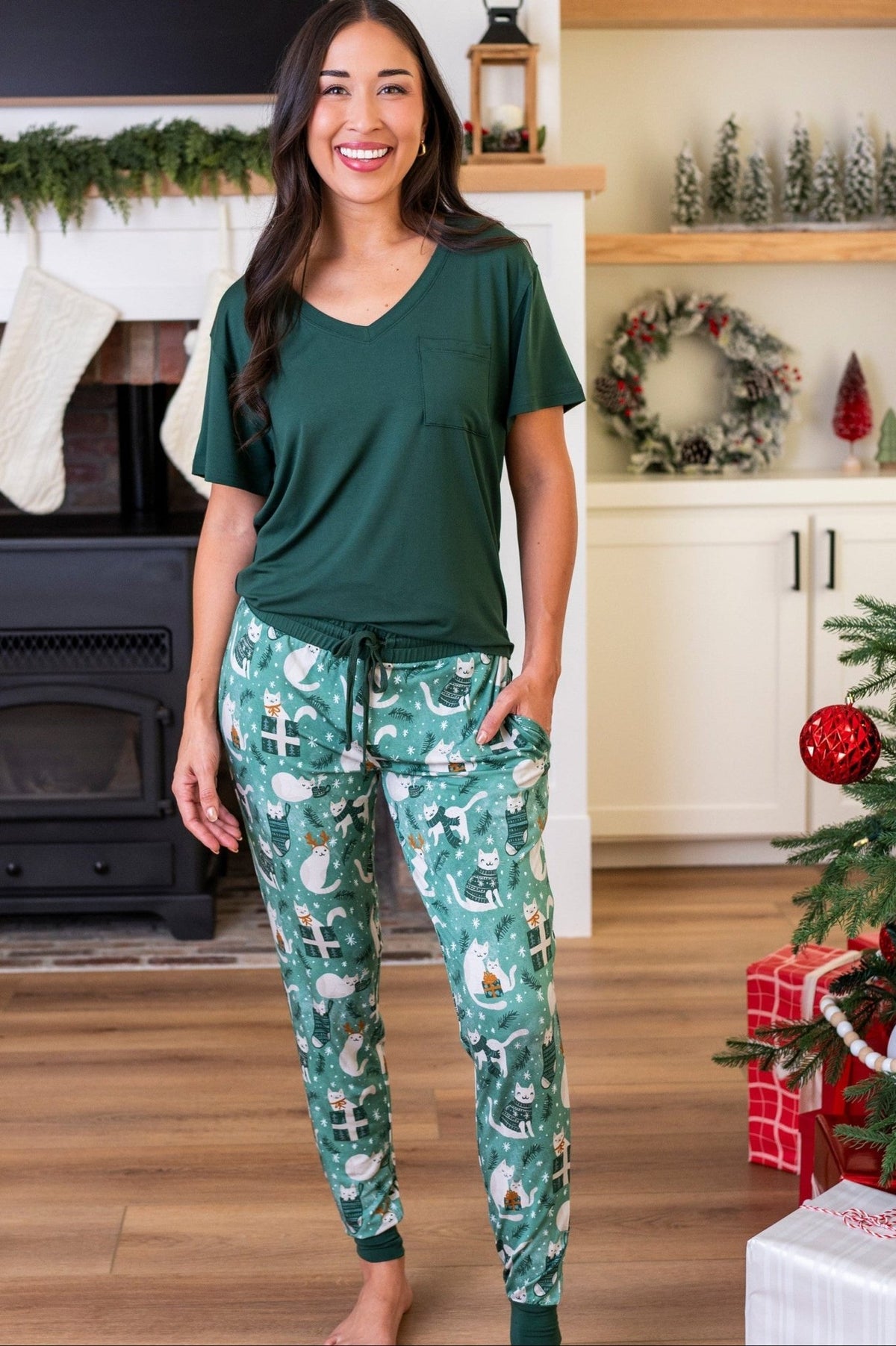 Women's Solid Tee- Meowy & Bright - The Sleepy Sloth