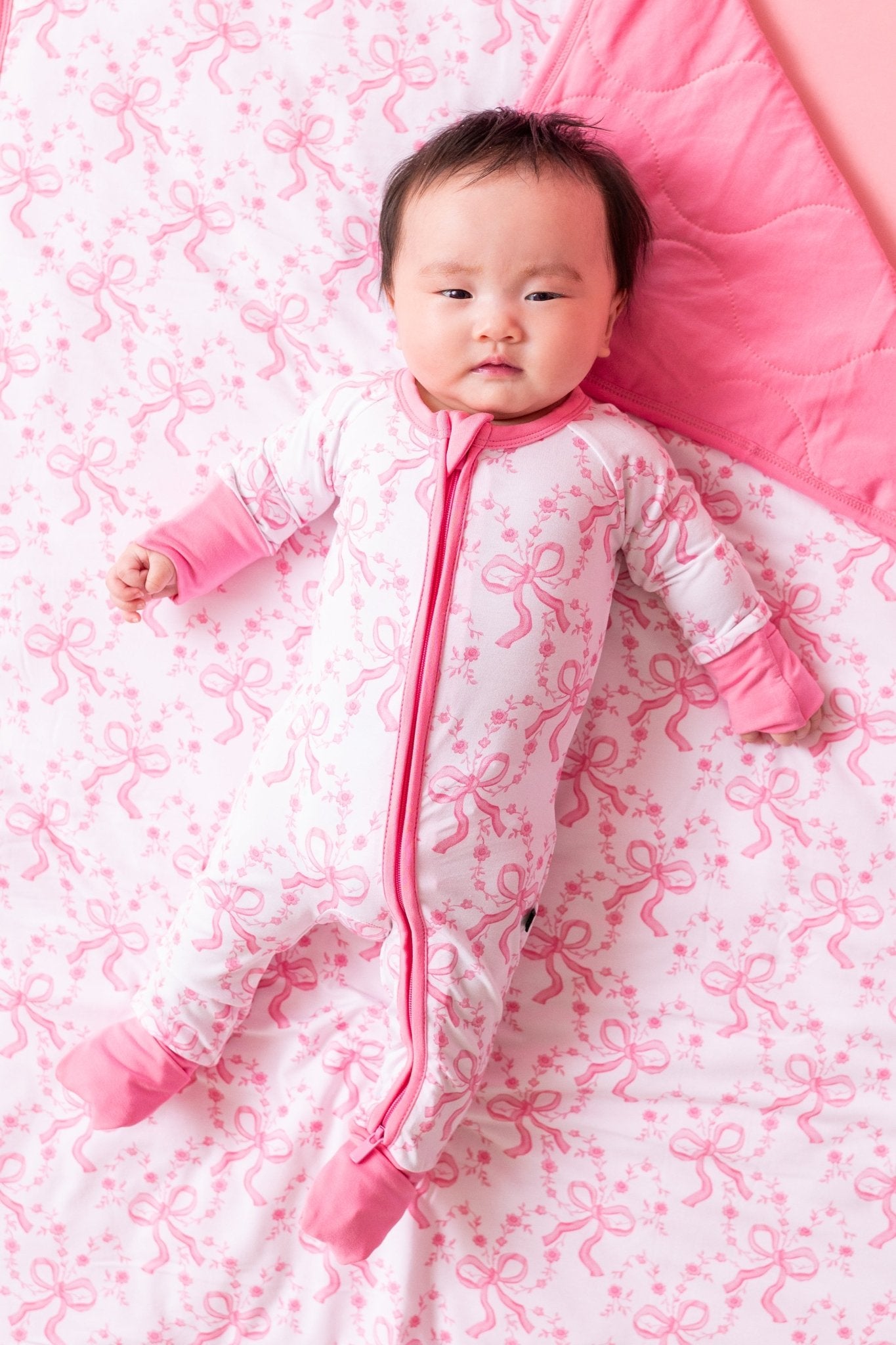 ZIP JAMMIES - LOVELACE BOWS - The Sleepy Sloth