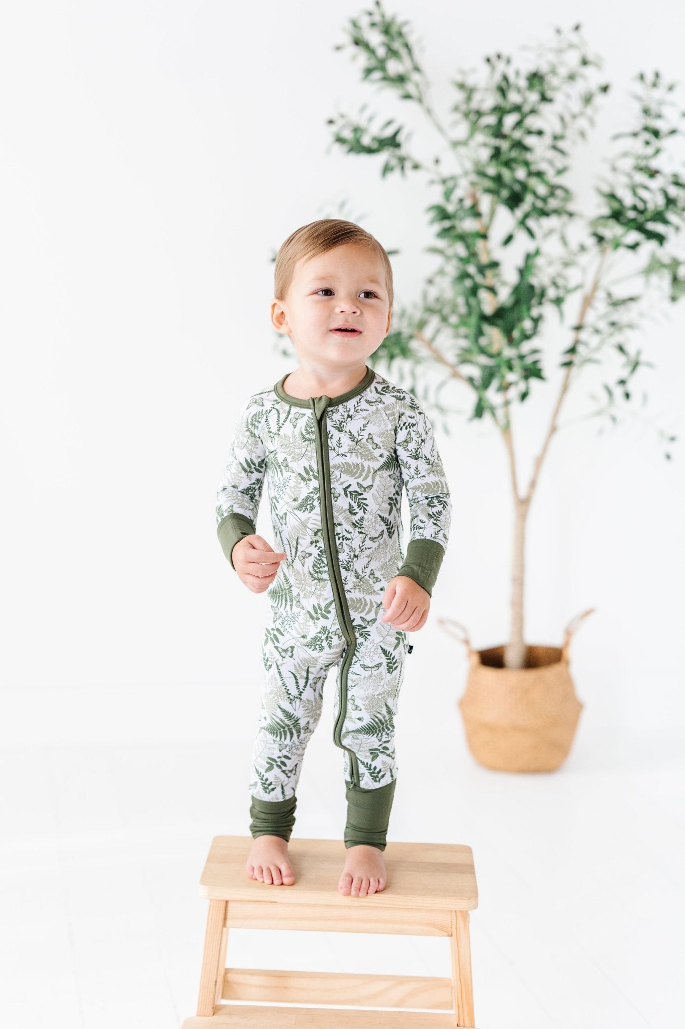ZIP JAMMIES - SAGE GARDEN - The Sleepy Sloth