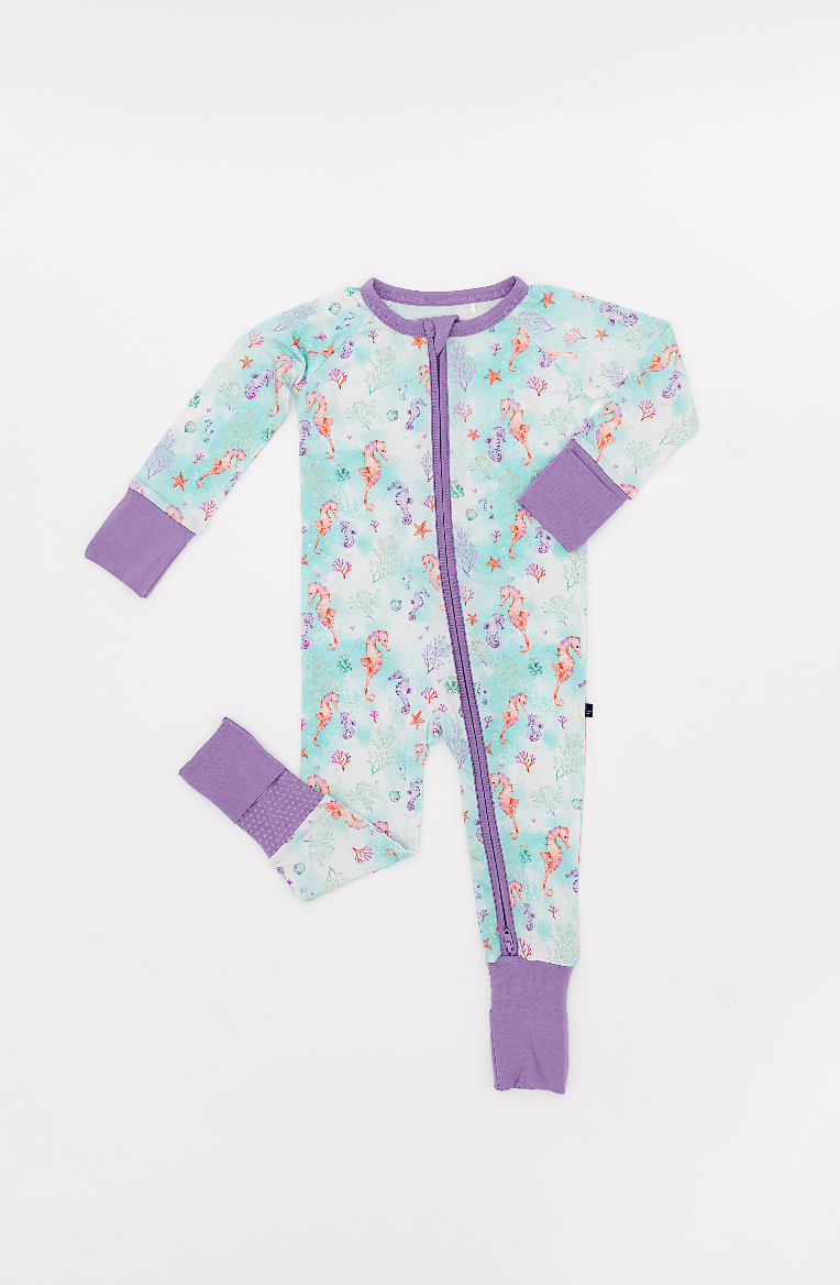 ZIP JAMMIES* - SEAHORSIN' AROUND - The Sleepy Sloth
