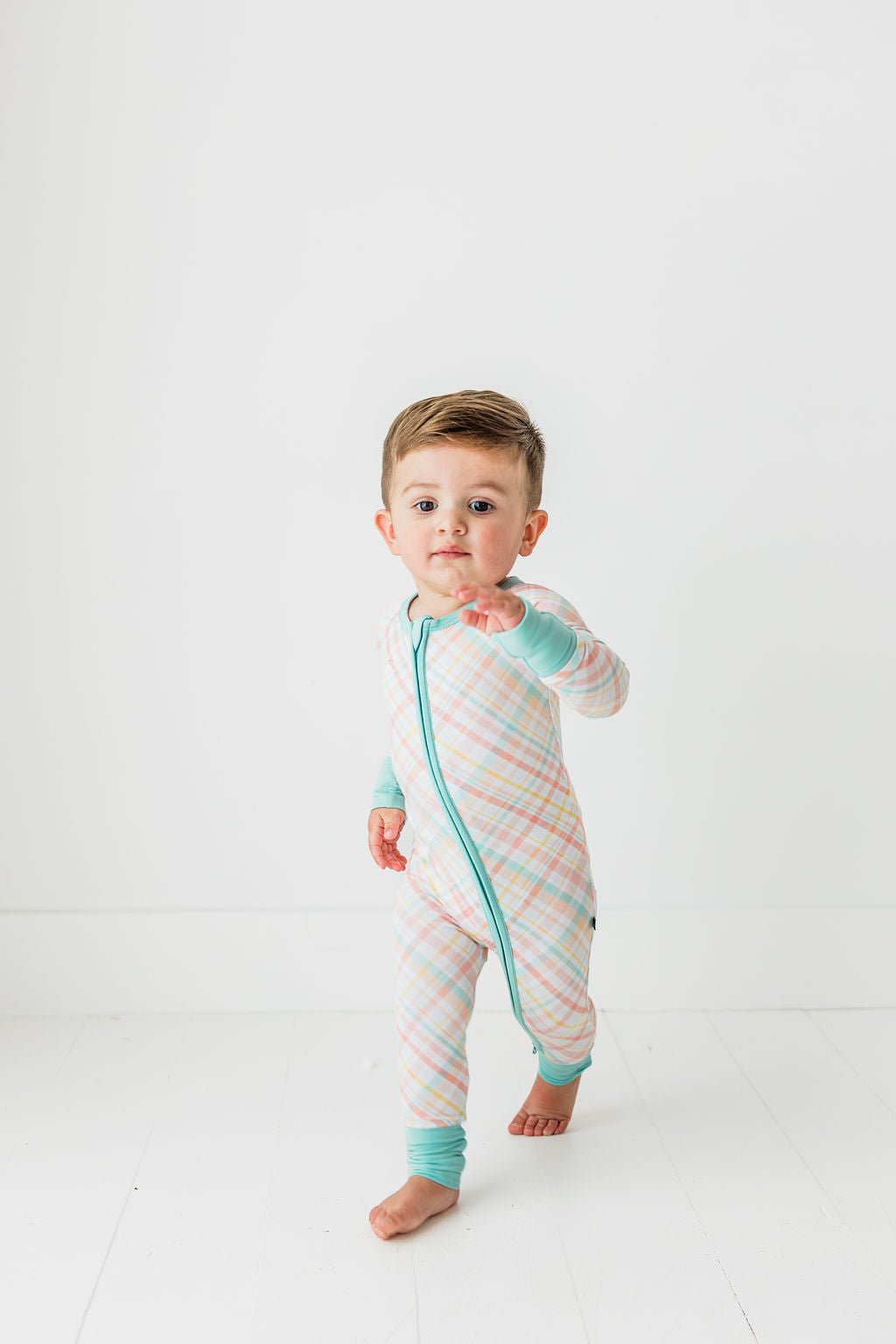 ZIP JAMMIES - SPRING PLAID - The Sleepy Sloth