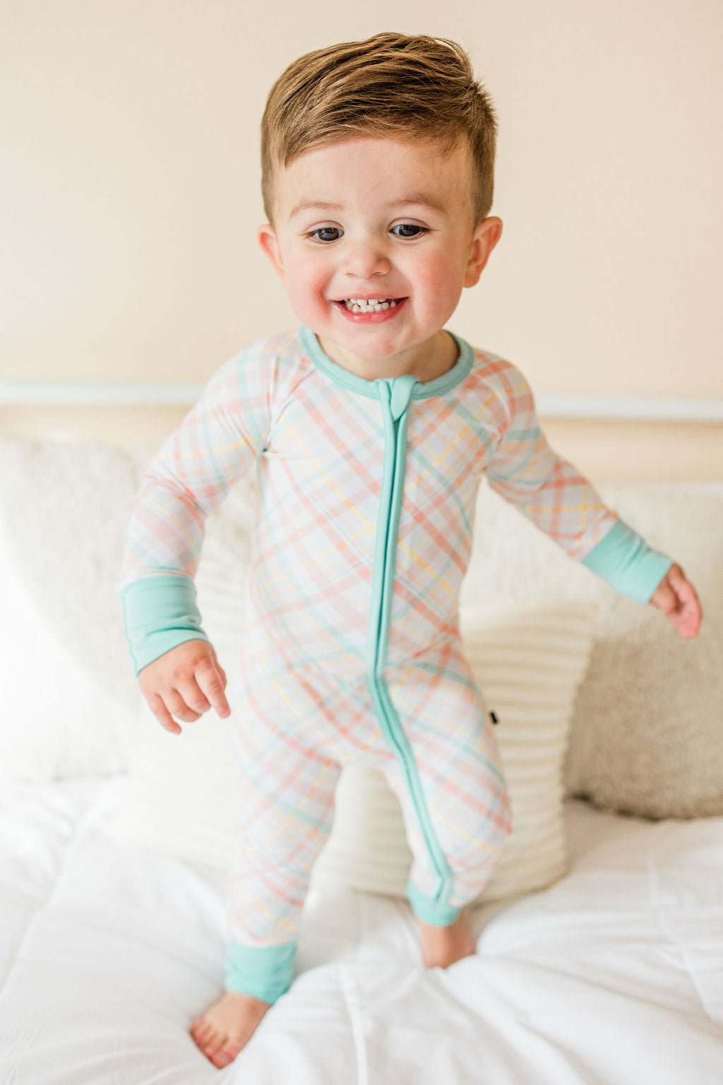 ZIP JAMMIES - SPRING PLAID - The Sleepy Sloth