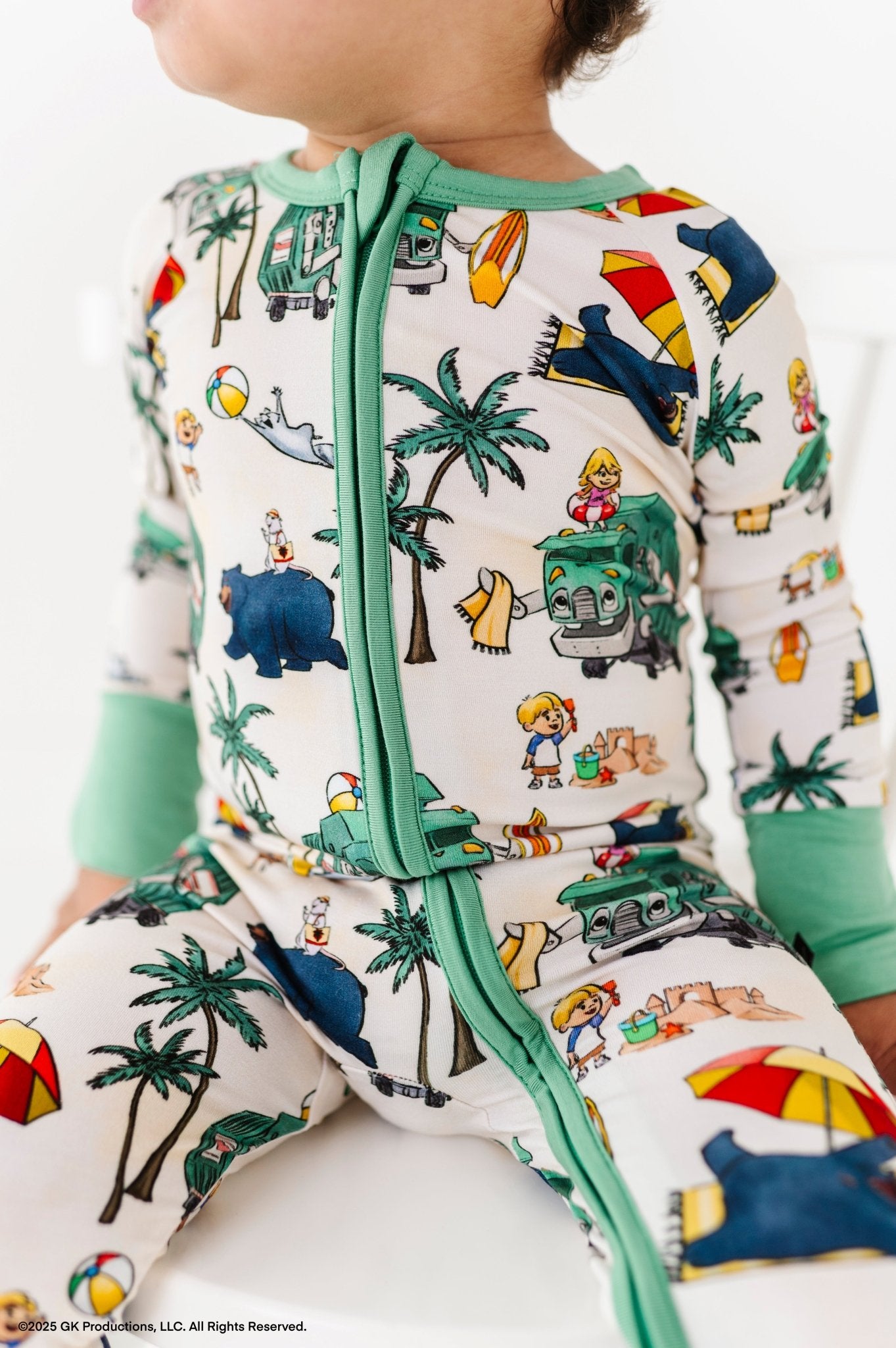 ZIP JAMMIES - TRASH TRUCK™ BEACH DAY - The Sleepy Sloth
