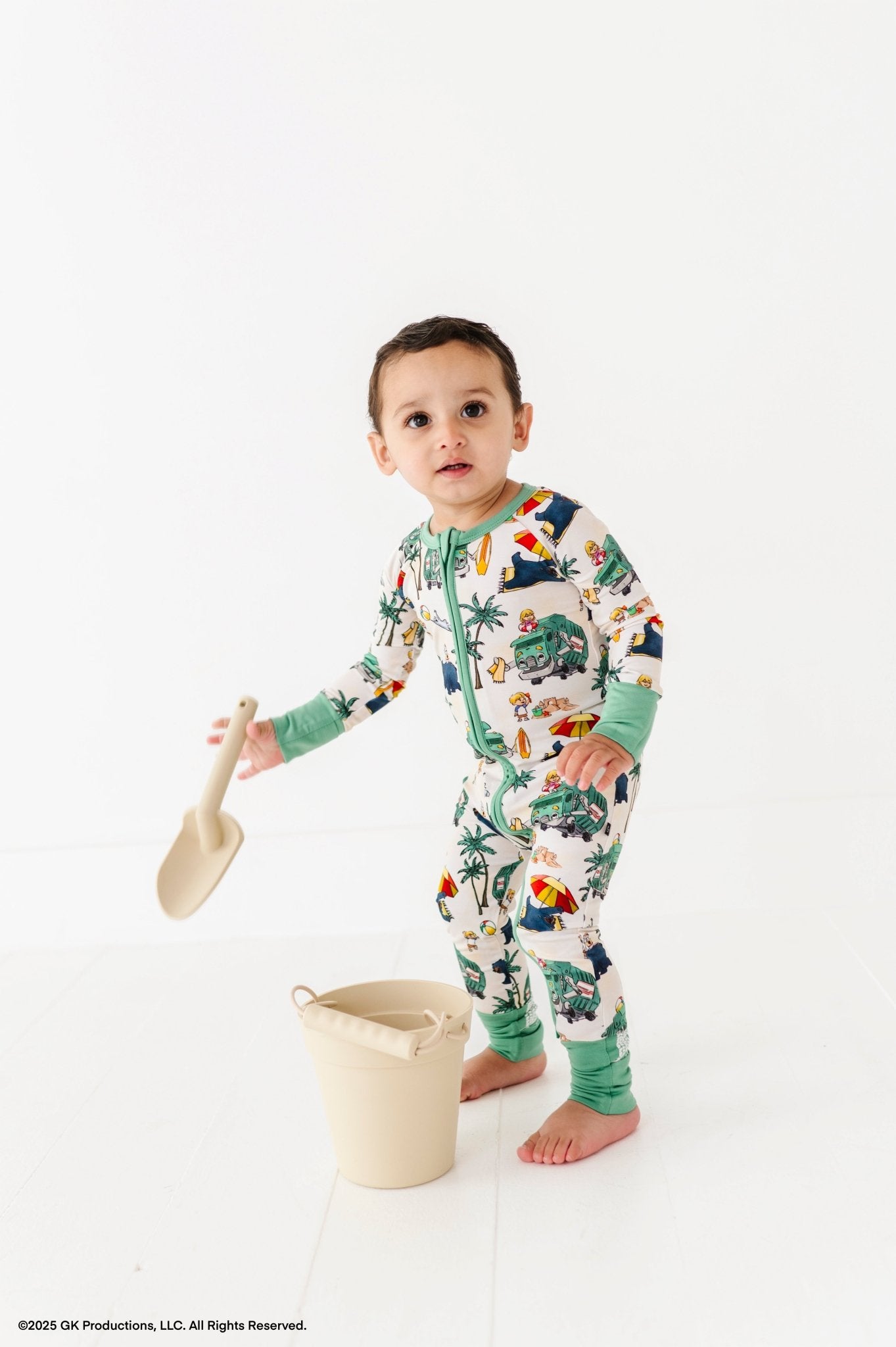 ZIP JAMMIES - TRASH TRUCK™ BEACH DAY - The Sleepy Sloth