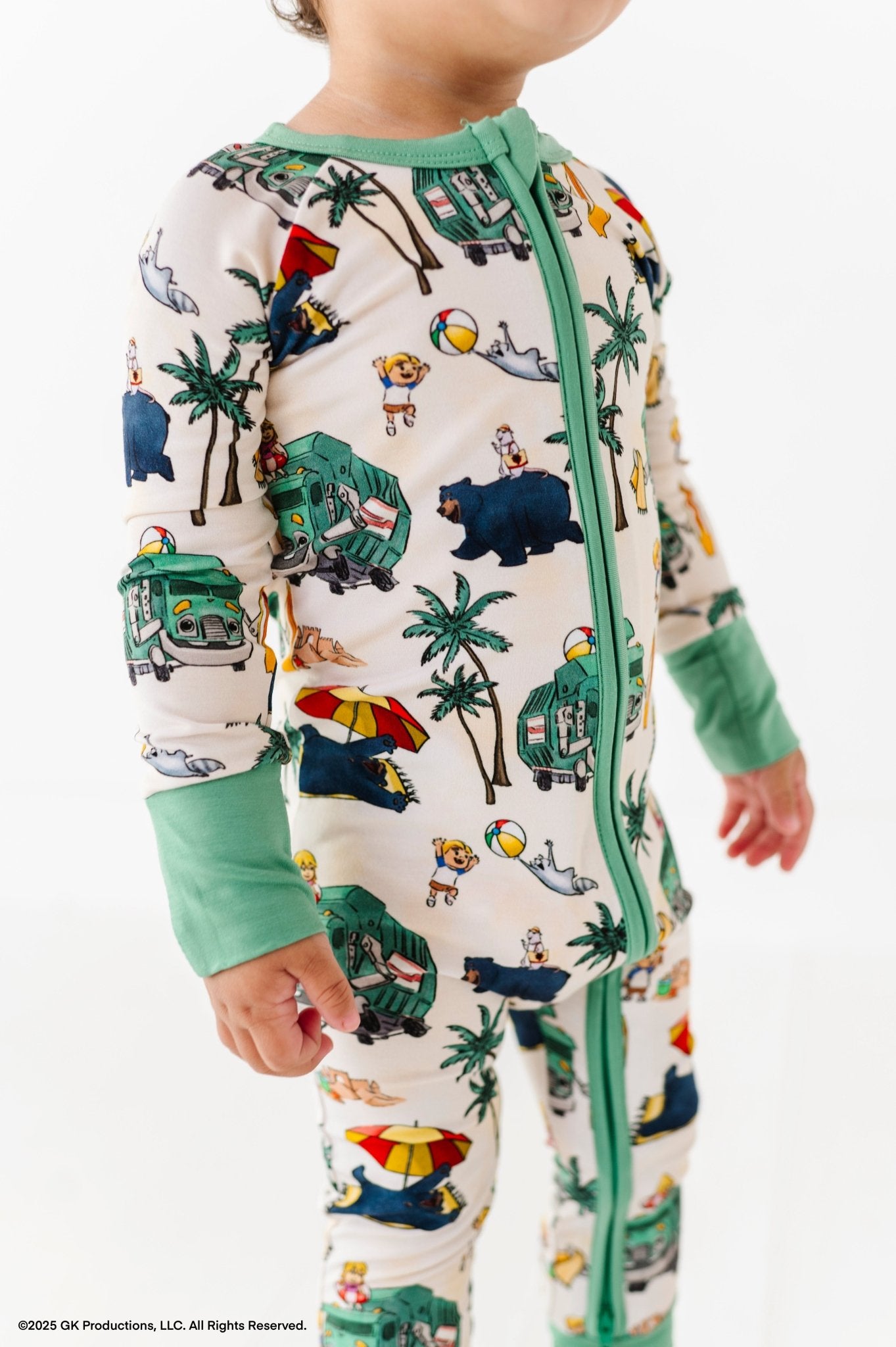 ZIP JAMMIES - TRASH TRUCK™ BEACH DAY - The Sleepy Sloth