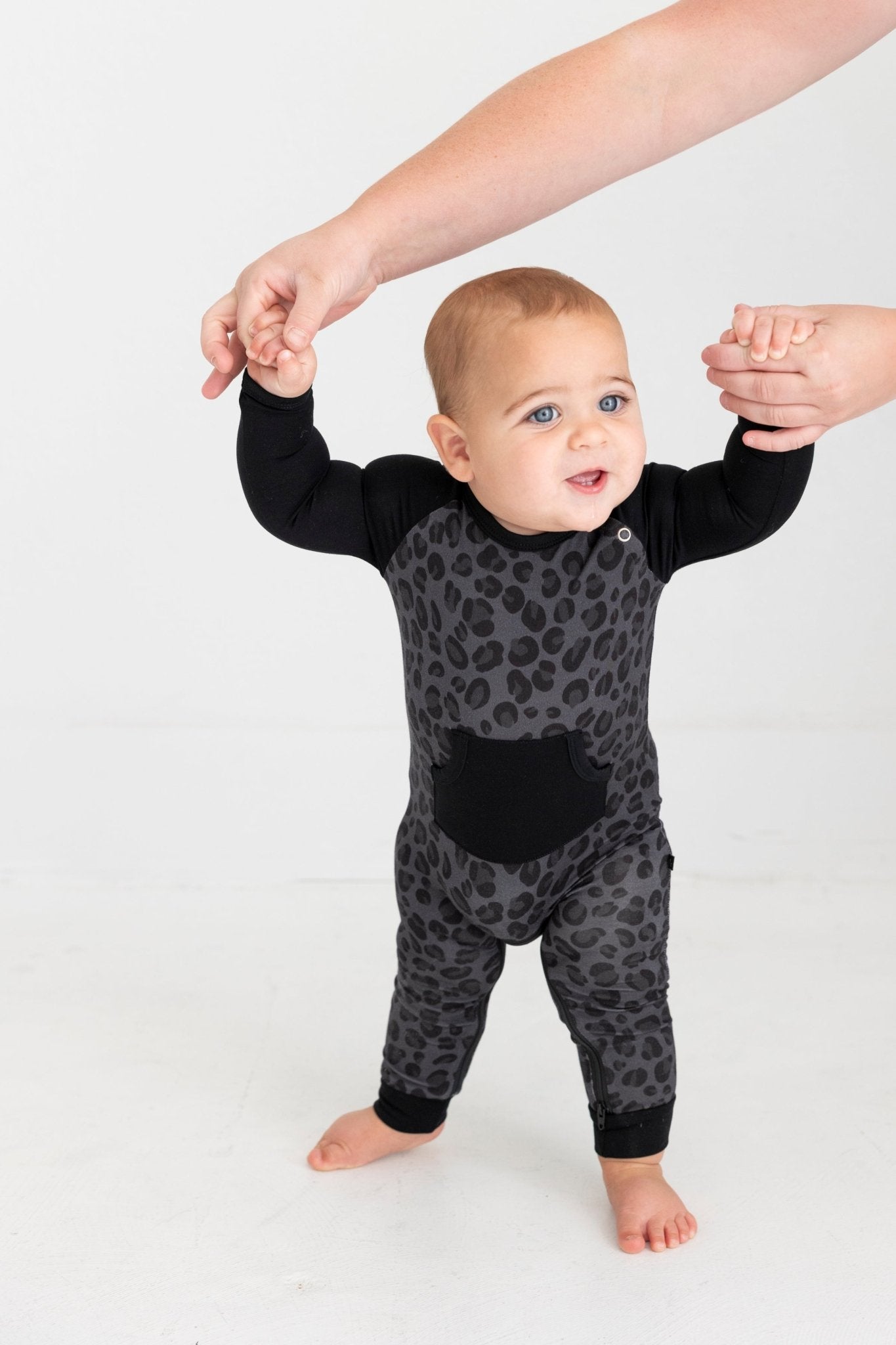 ZIP LONGALL - SPOTTED IN ONYX - The Sleepy Sloth