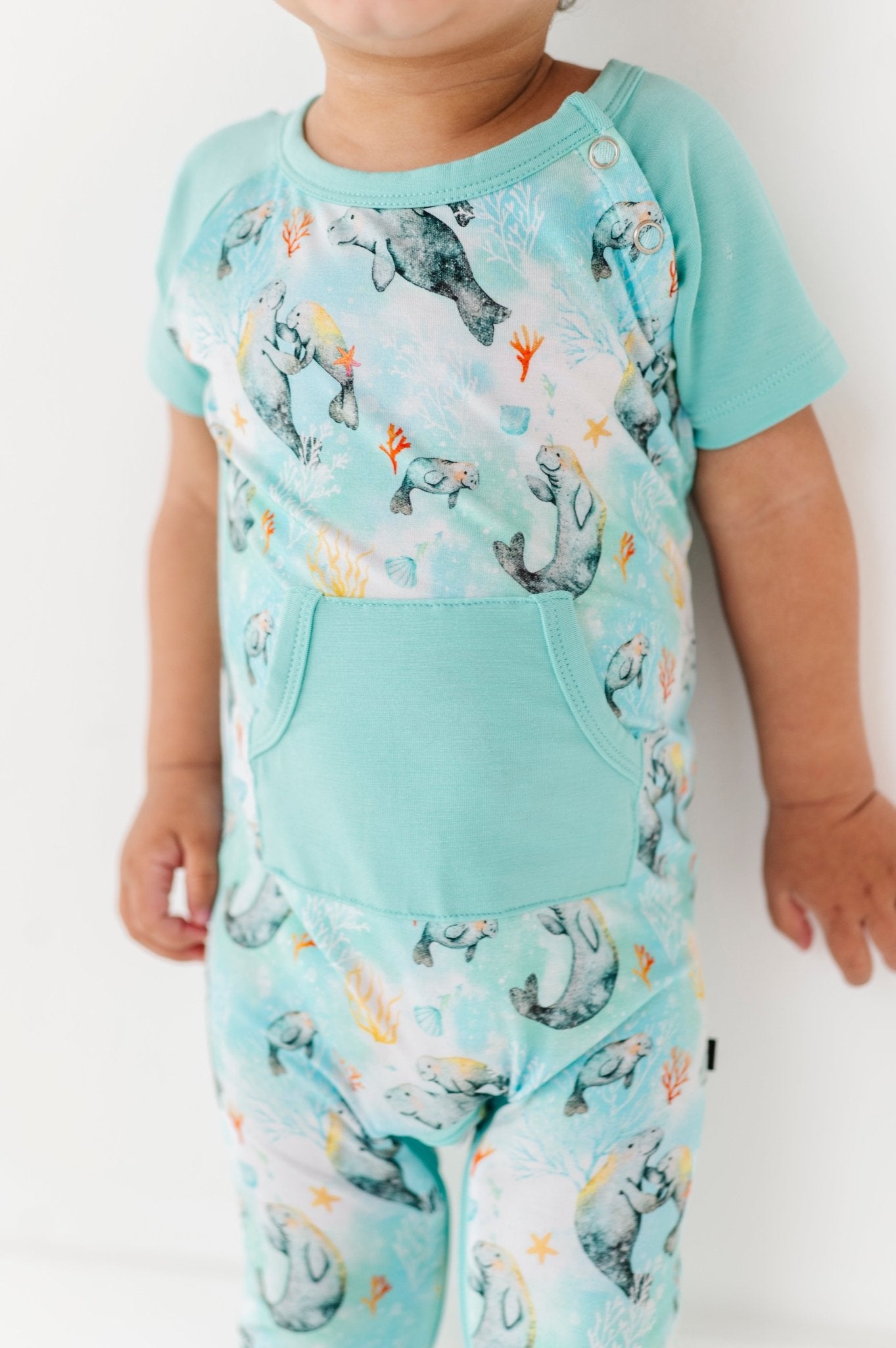 ZIP SHORT SLEEVE LONGALL* - SEA COW - The Sleepy Sloth