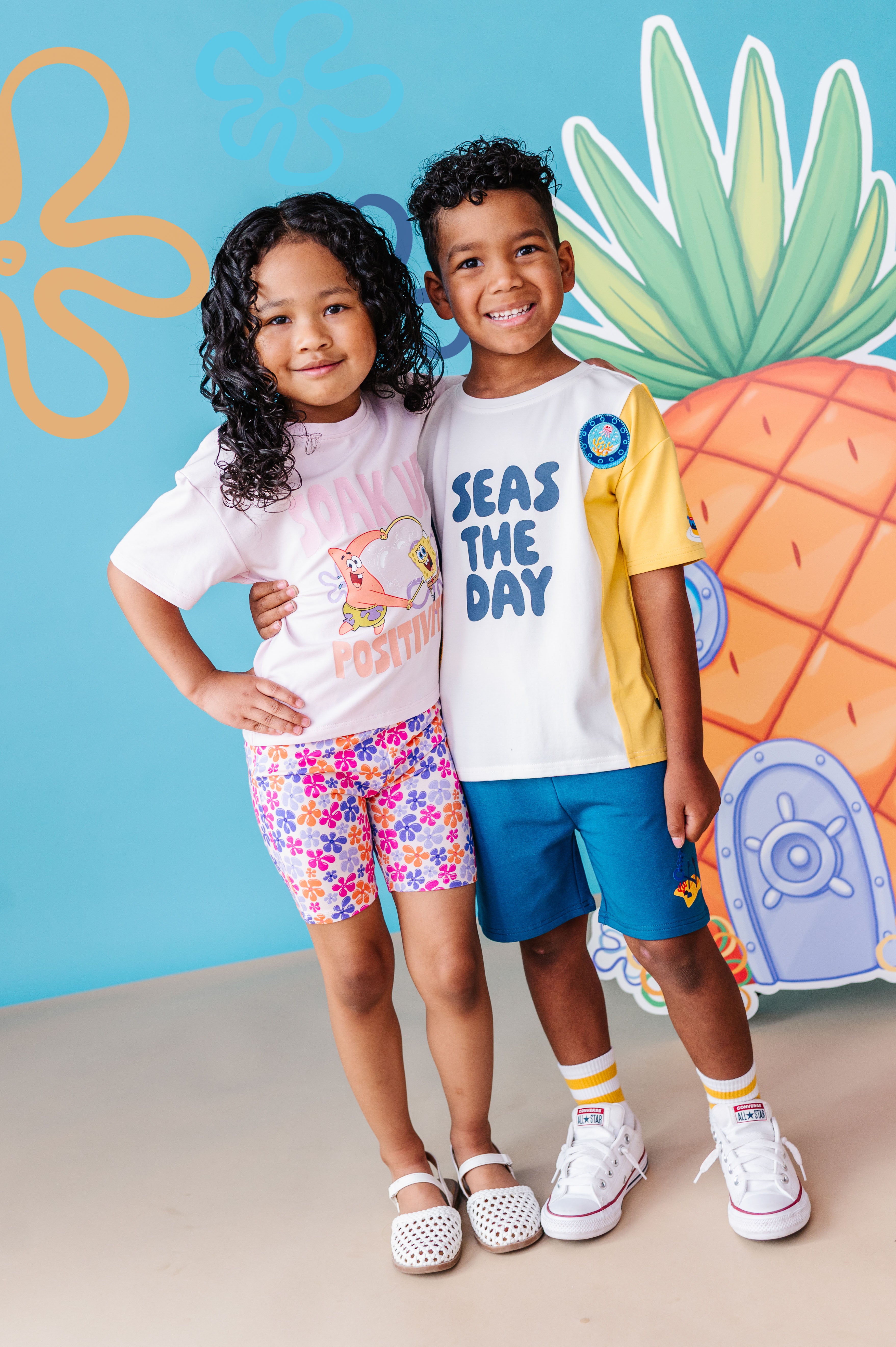 Graphic Tee and Biker Shorts - Spongebob Squarepants™ Soak Up Positivity