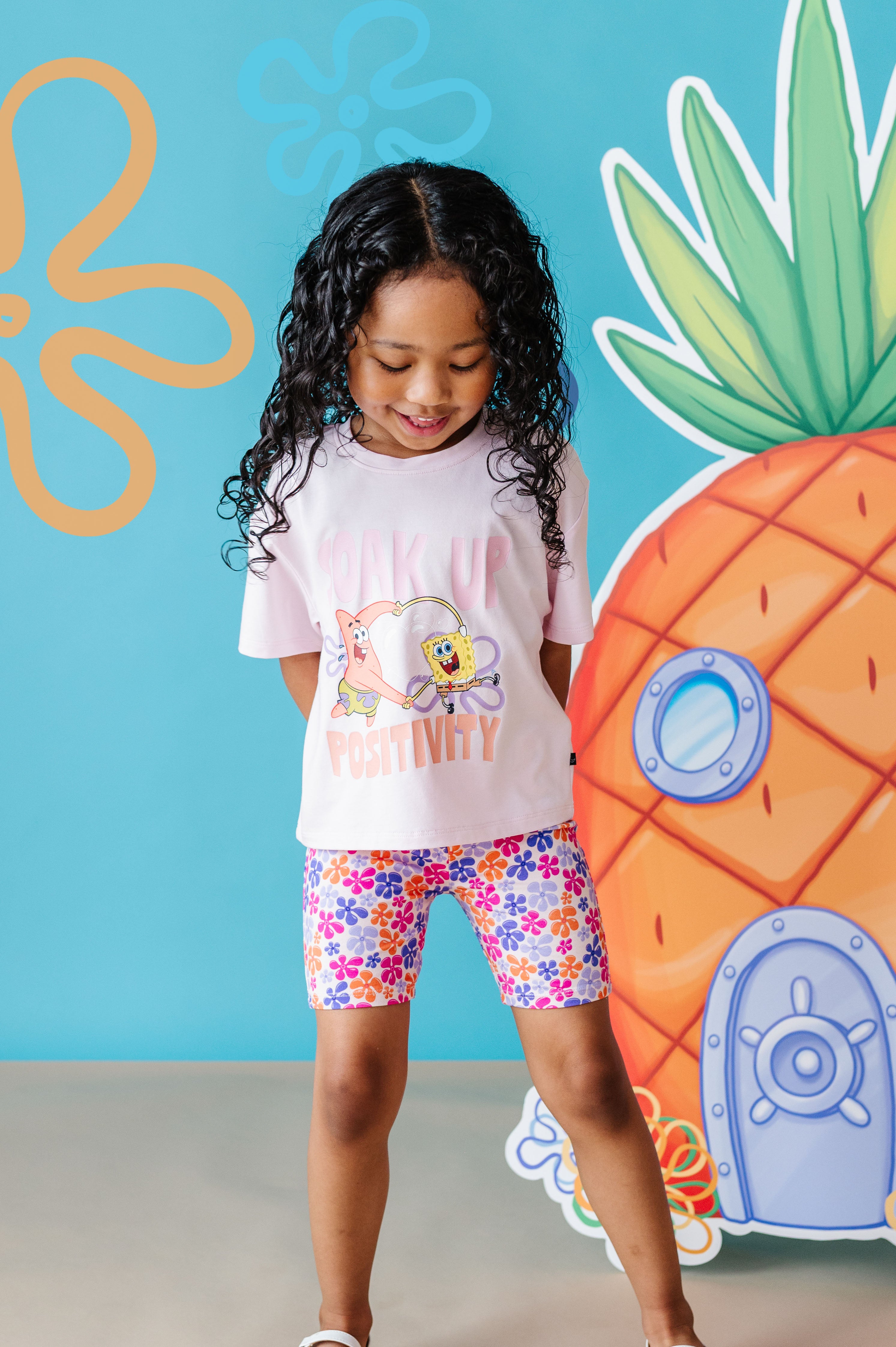 Graphic Tee and Biker Shorts - Spongebob Squarepants™ Soak Up Positivity