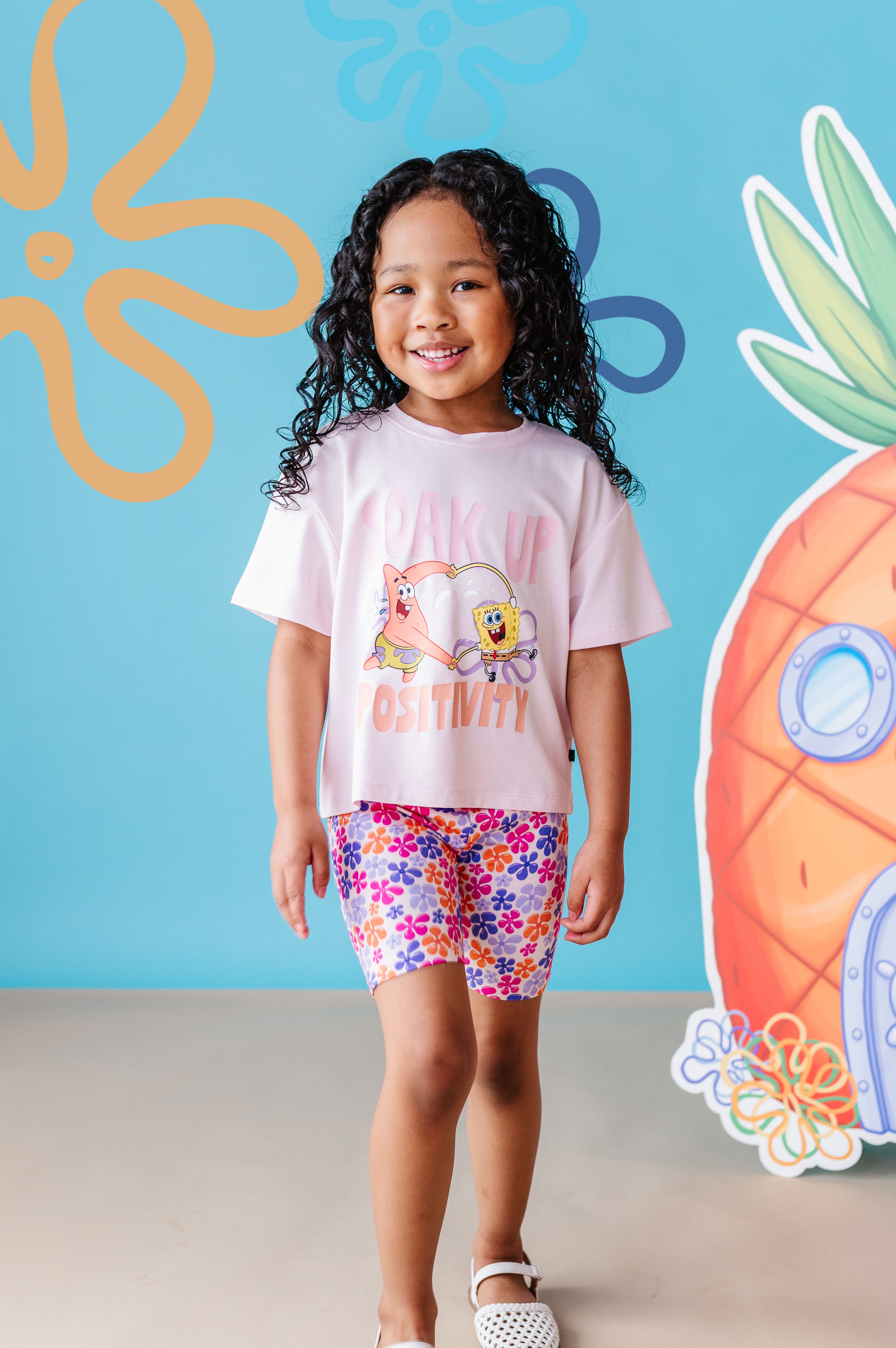 Graphic Tee and Biker Shorts - Spongebob Squarepants™ Soak Up Positivity