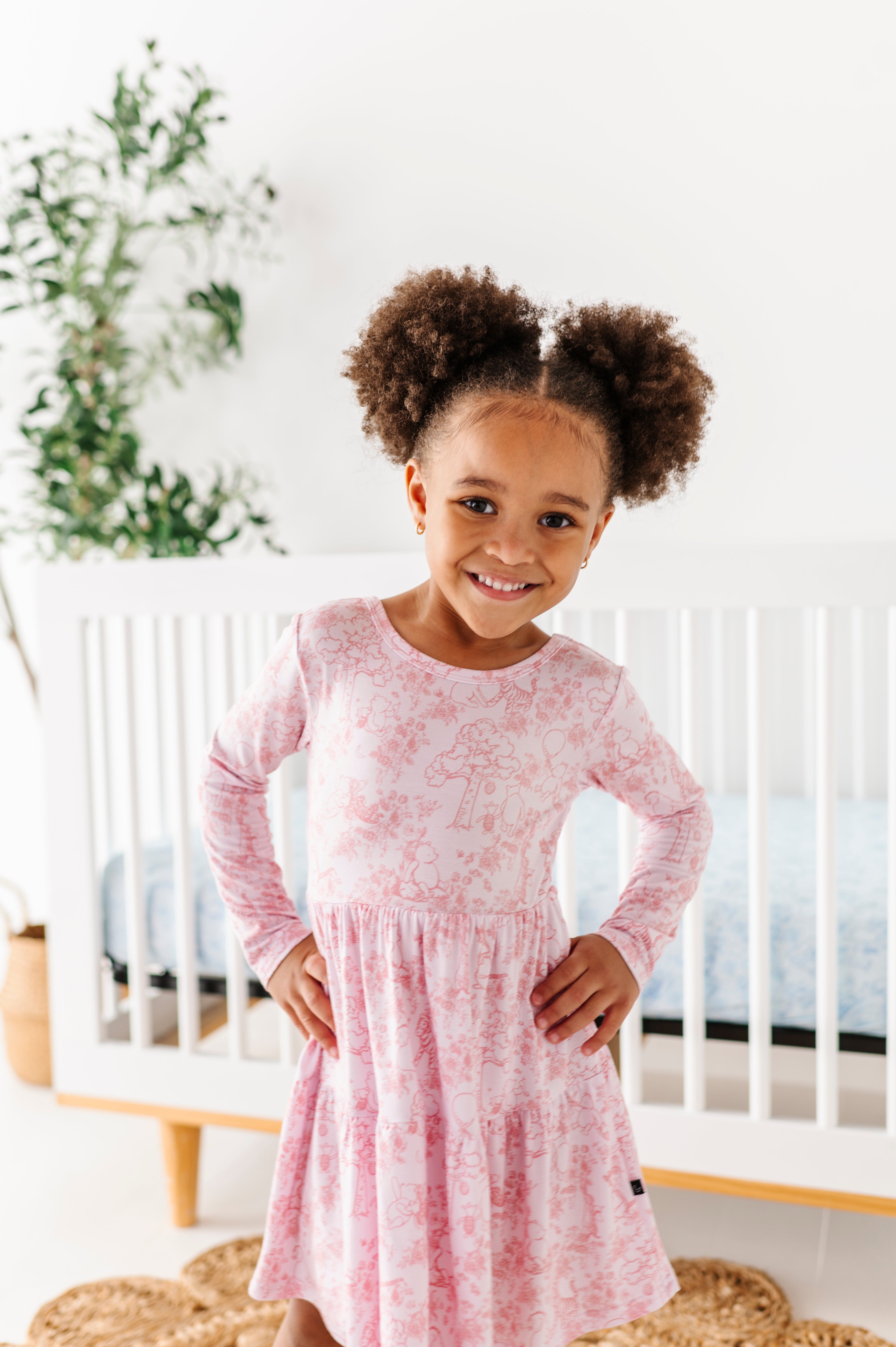TIERED LONG SLEEVE TWIRL DRESS - SWEET WANDERINGS