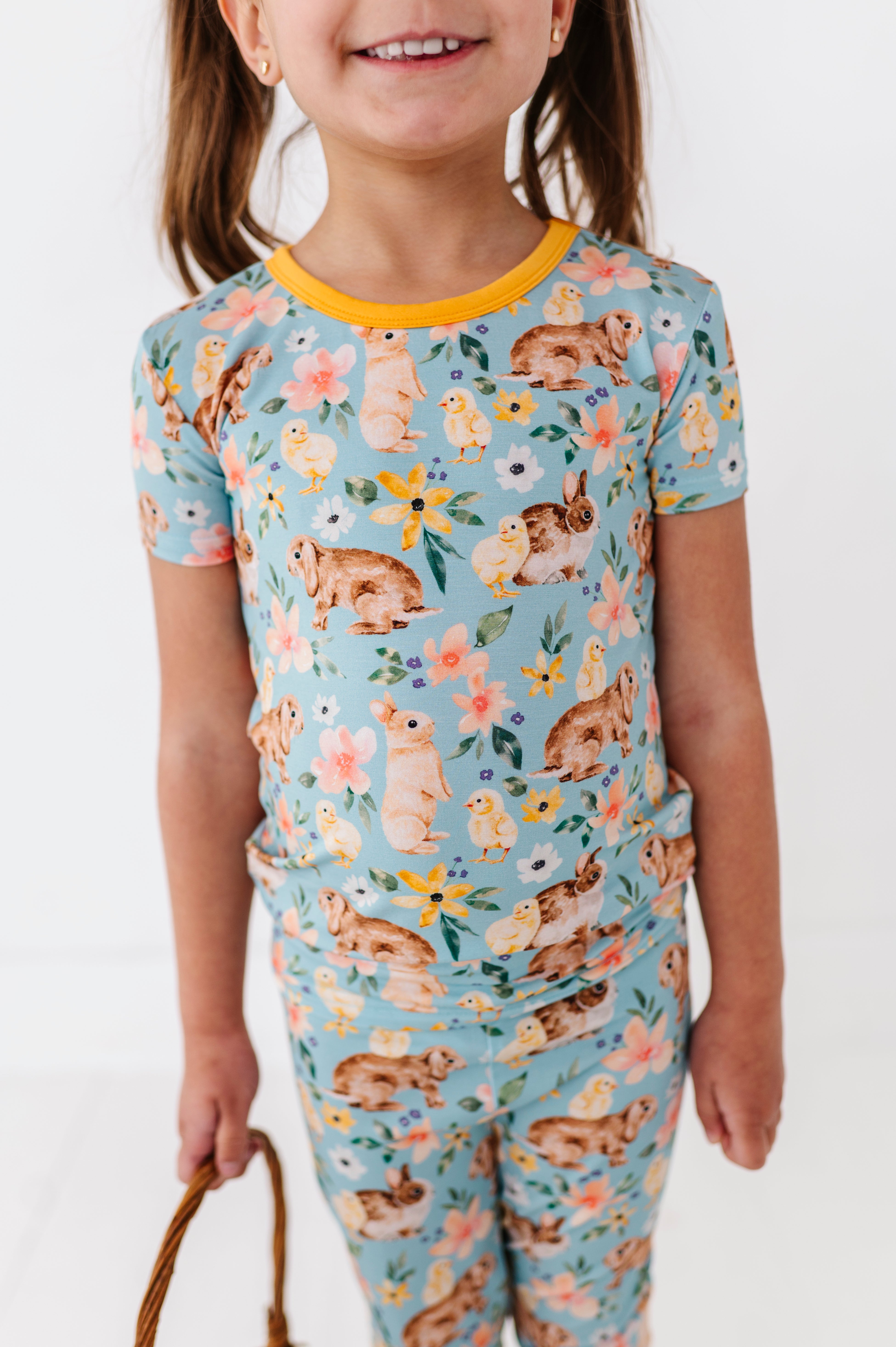 TWO PIECE SHORT SLEEVE WITH PANTS JAMMIES - SOMEBUNNY TO LOVE