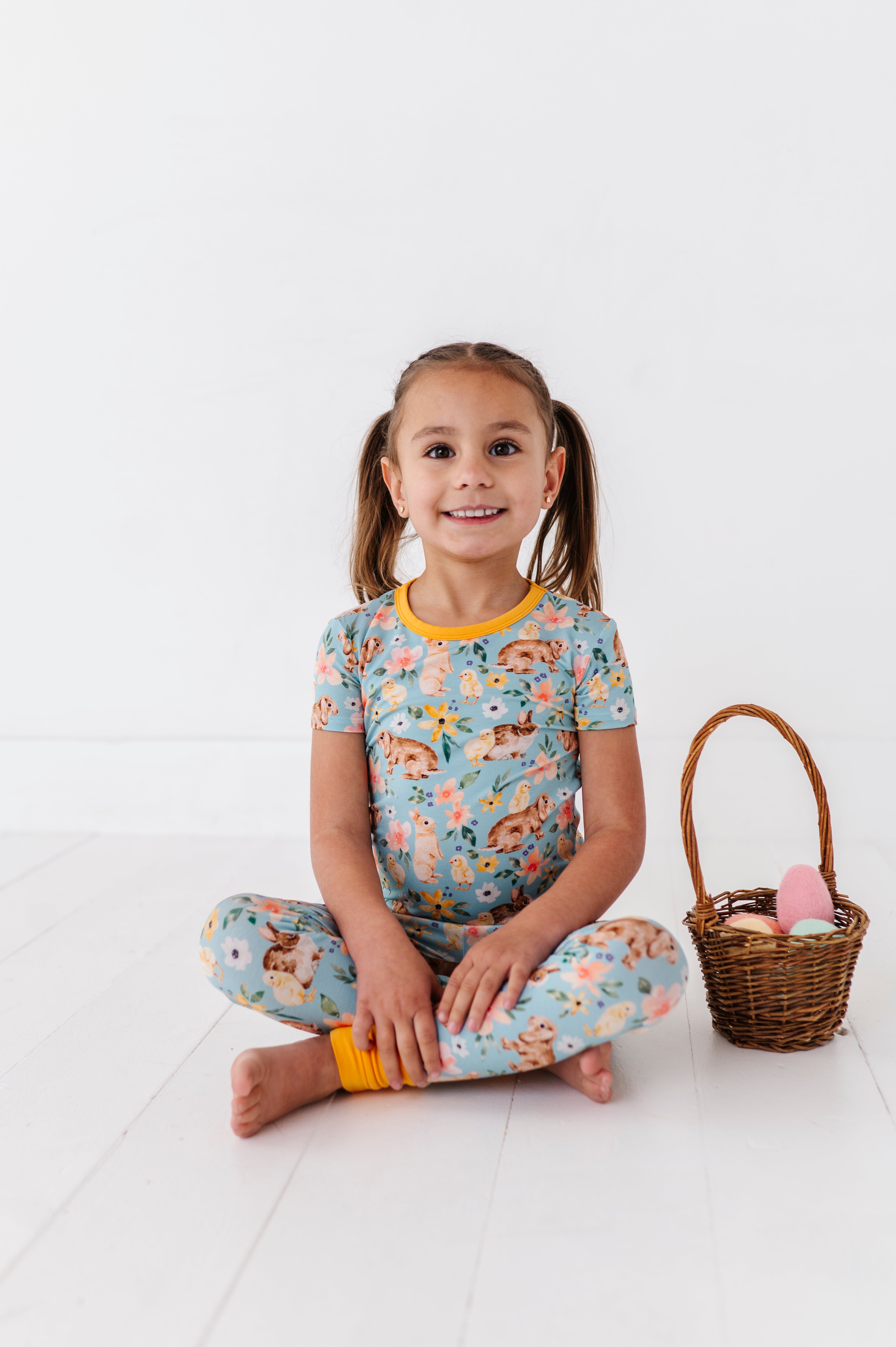 TWO PIECE SHORT SLEEVE WITH PANTS JAMMIES - SOMEBUNNY TO LOVE