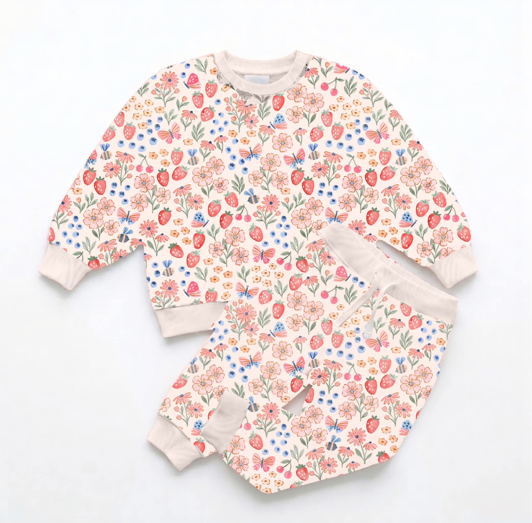 Preorder Oversized Jogger Set - Berry Blossom