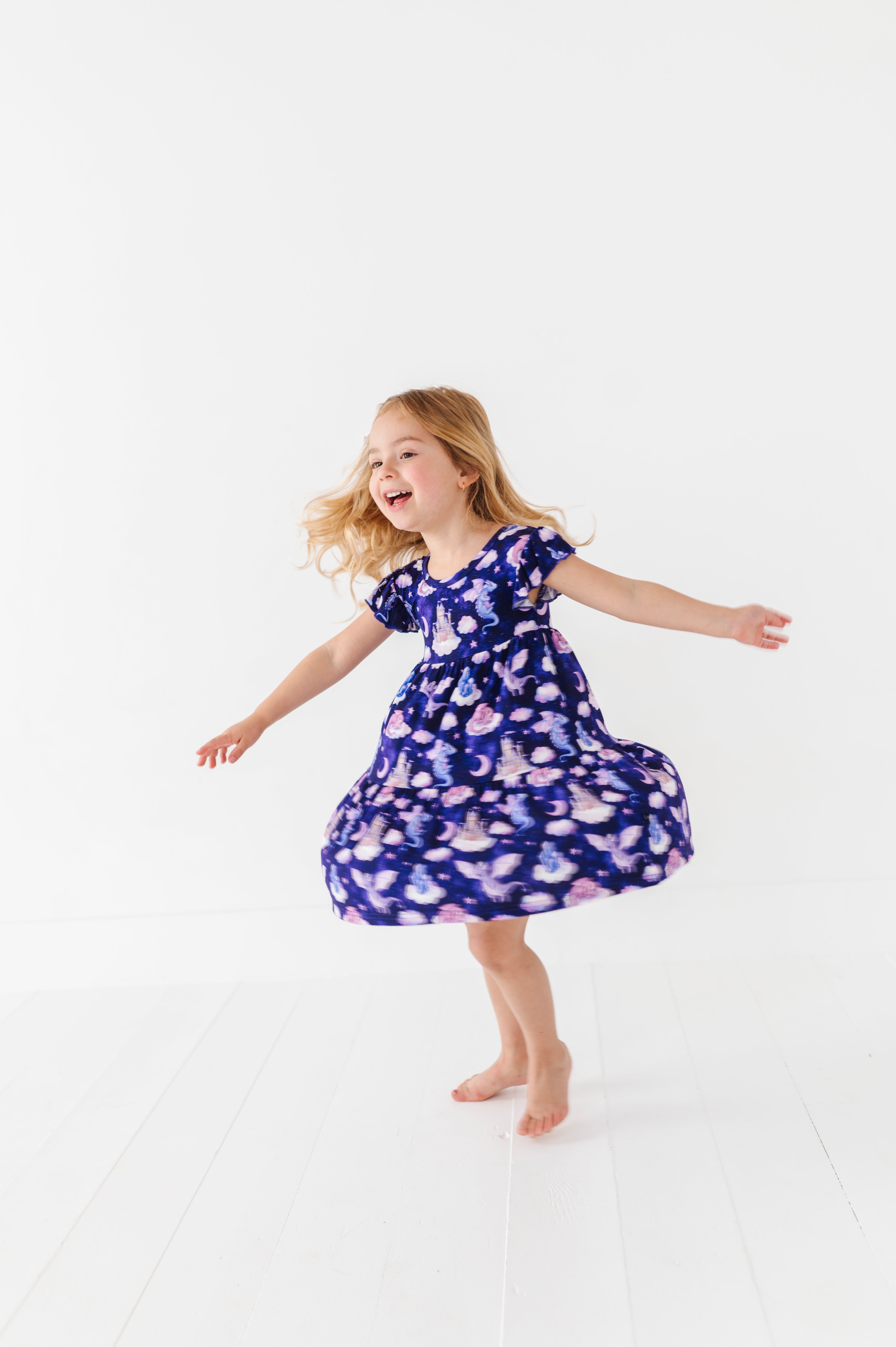 TIERED FLUTTER SLEEVE TWIRL WITH SHORTS - AMETHYSIA