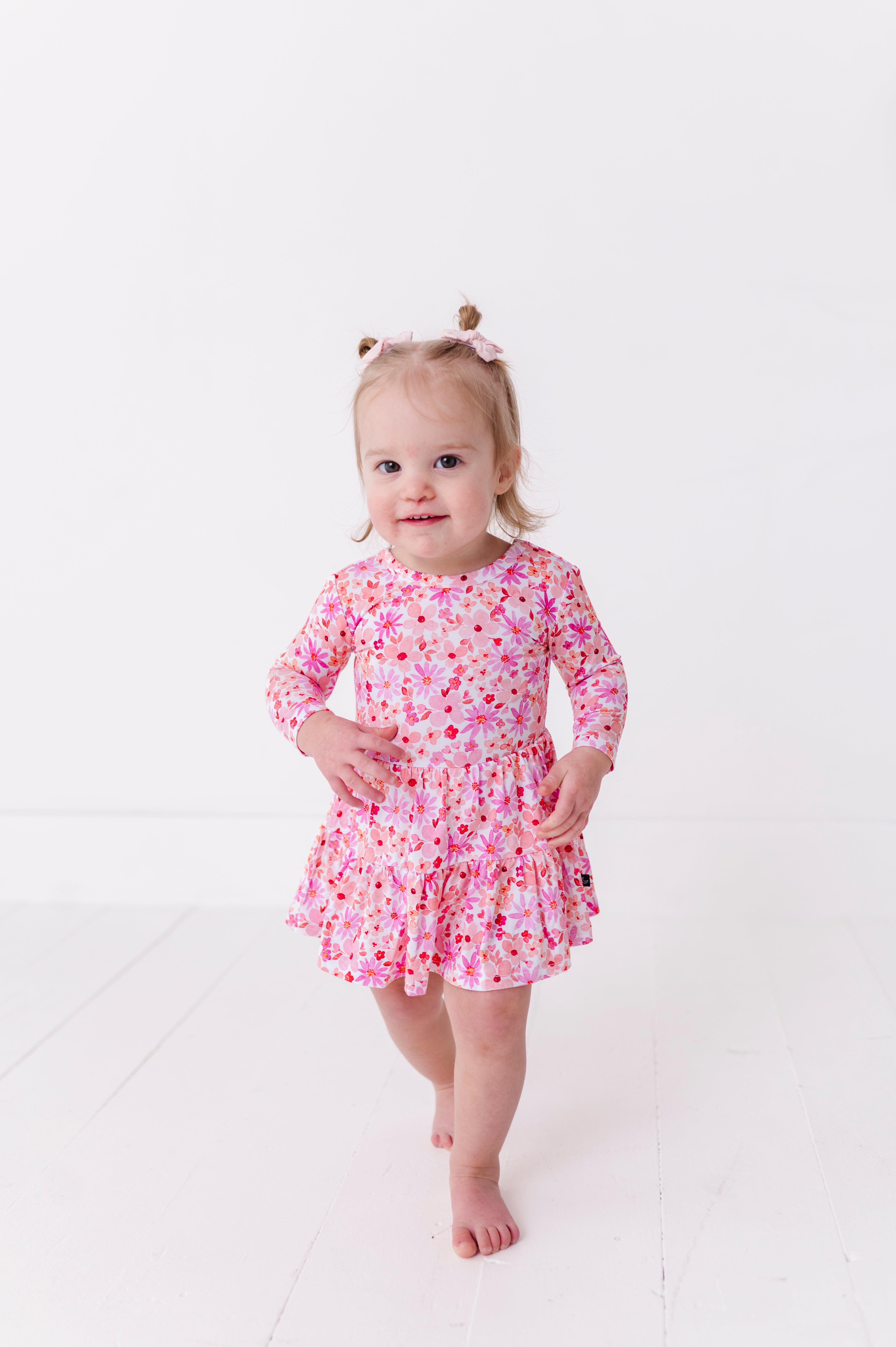 BODYSUIT TWIRL DRESS - BLUSHING BLOOMS