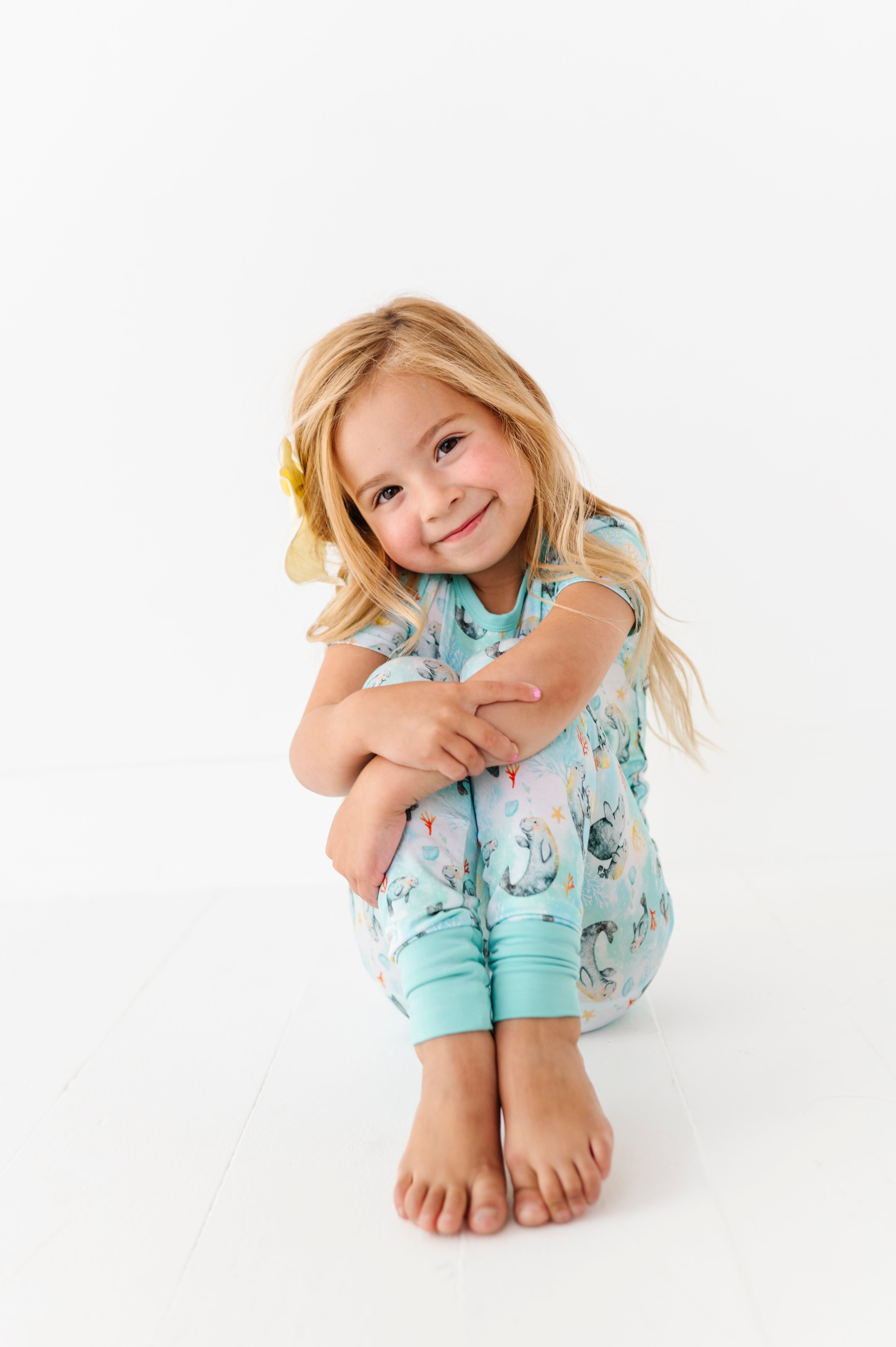 TWO PIECE SHORT SLEEVE WITH PANTS JAMMIES - SEA COW