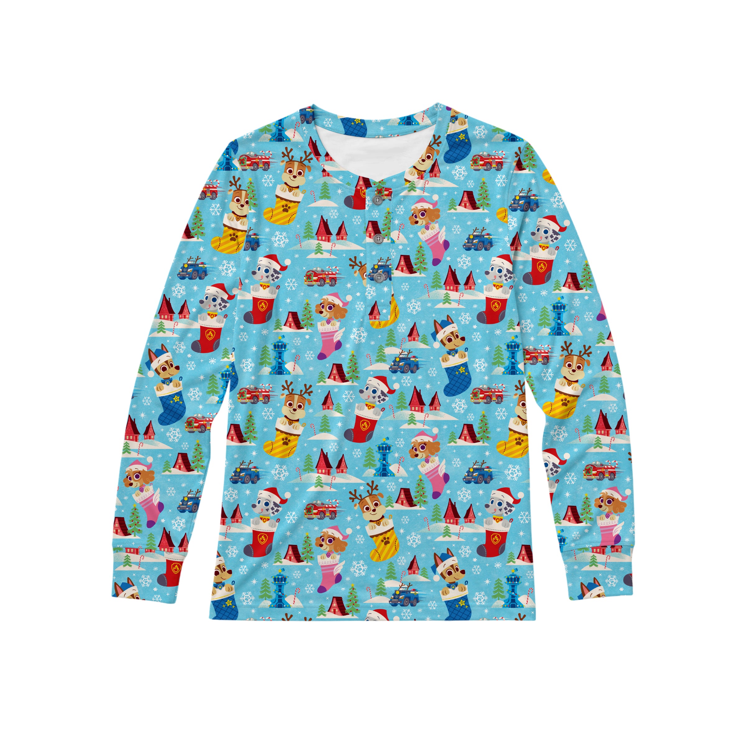 Preorder Men's Henley - Paw Patrol™ Deck the PAWs