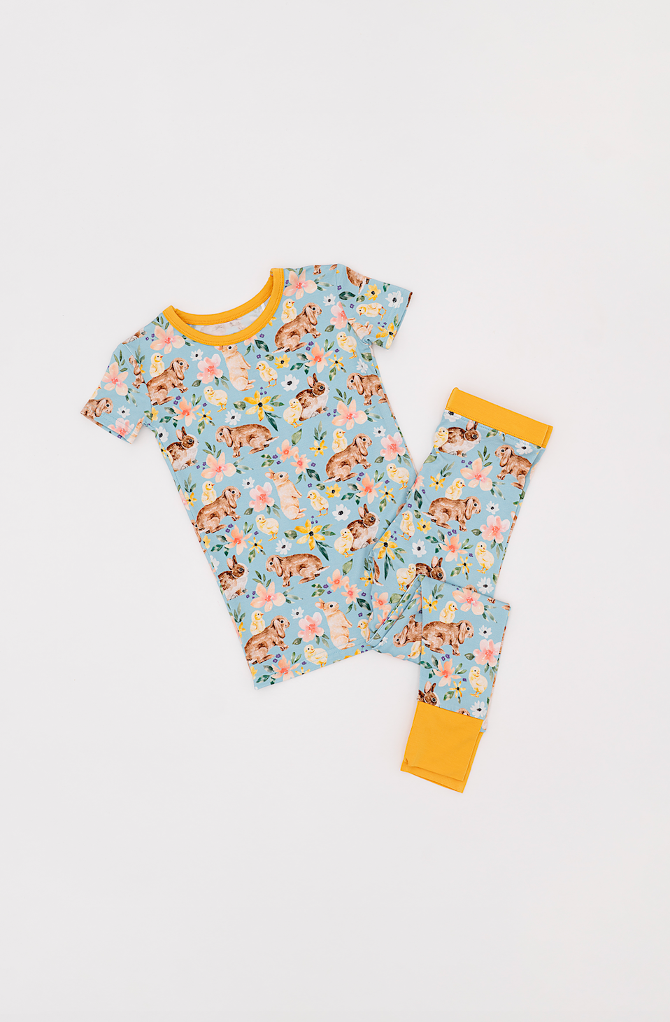 TWO PIECE SHORT SLEEVE WITH PANTS JAMMIES - SOMEBUNNY TO LOVE