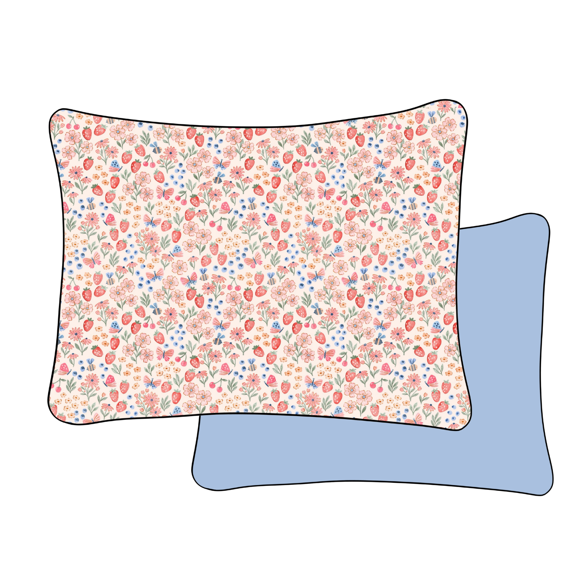 Preorder Standard Pillowcase Set - Berry Blossom