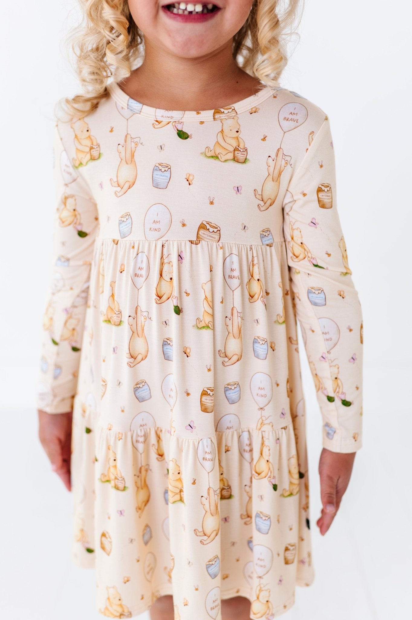 ADAPTIVE TIERED LONG SLEEVE TWIRLIE DRESS - 100 ACRES OF KINDNESS - The Sleepy Sloth