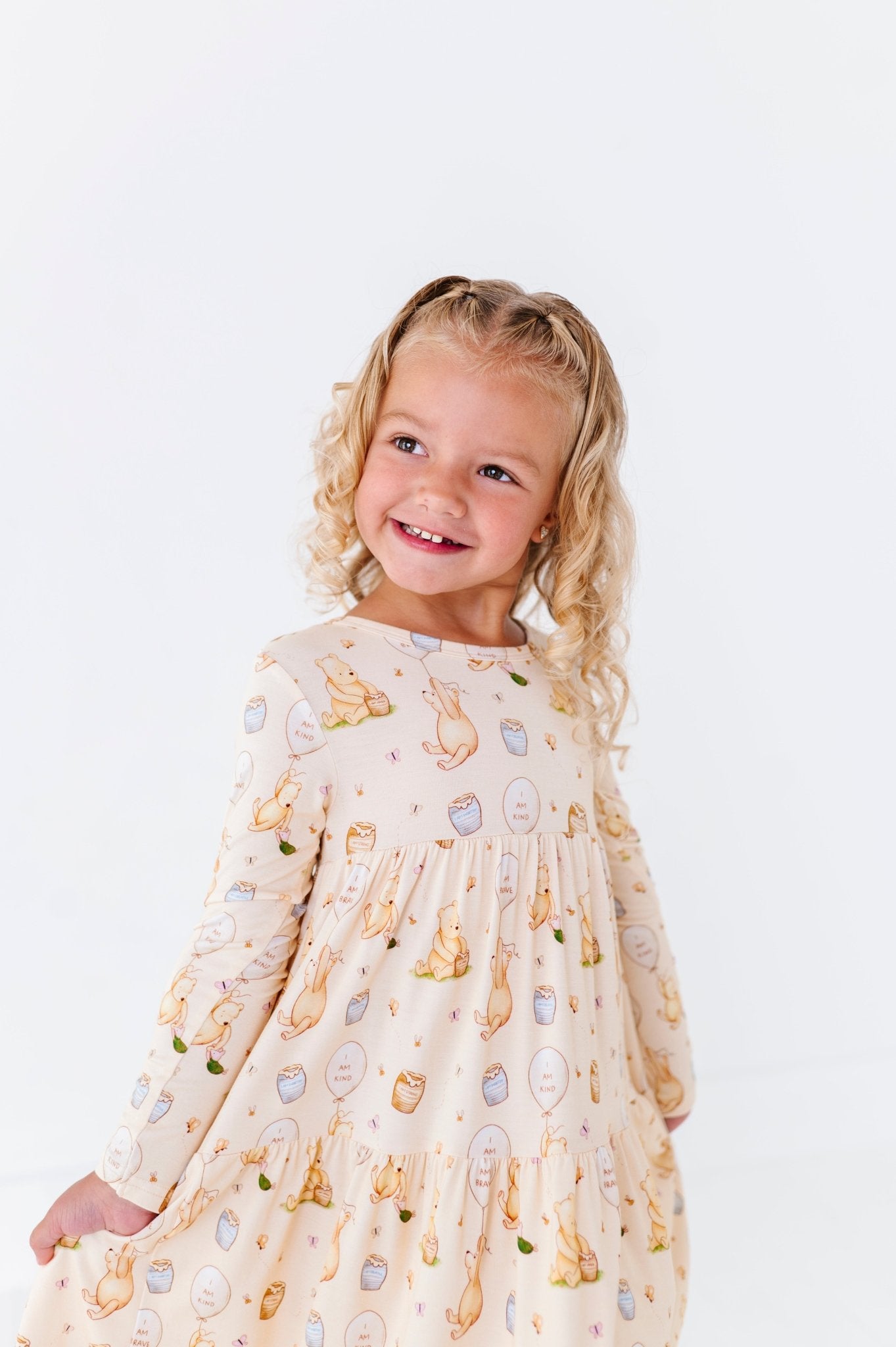 ADAPTIVE TIERED LONG SLEEVE TWIRLIE DRESS - 100 ACRES OF KINDNESS - The Sleepy Sloth