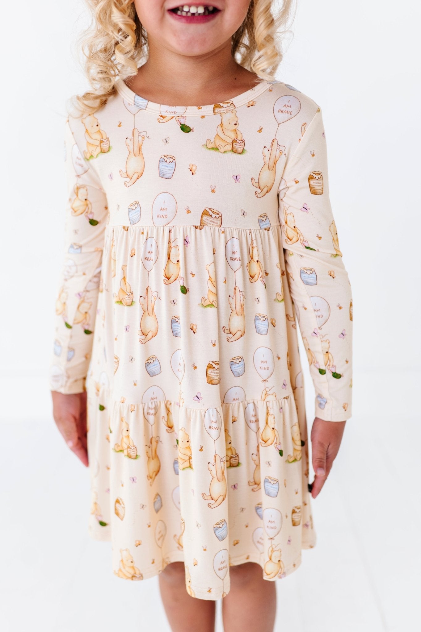 ADAPTIVE TIERED LONG SLEEVE TWIRLIE DRESS - 100 ACRES OF KINDNESS - The Sleepy Sloth