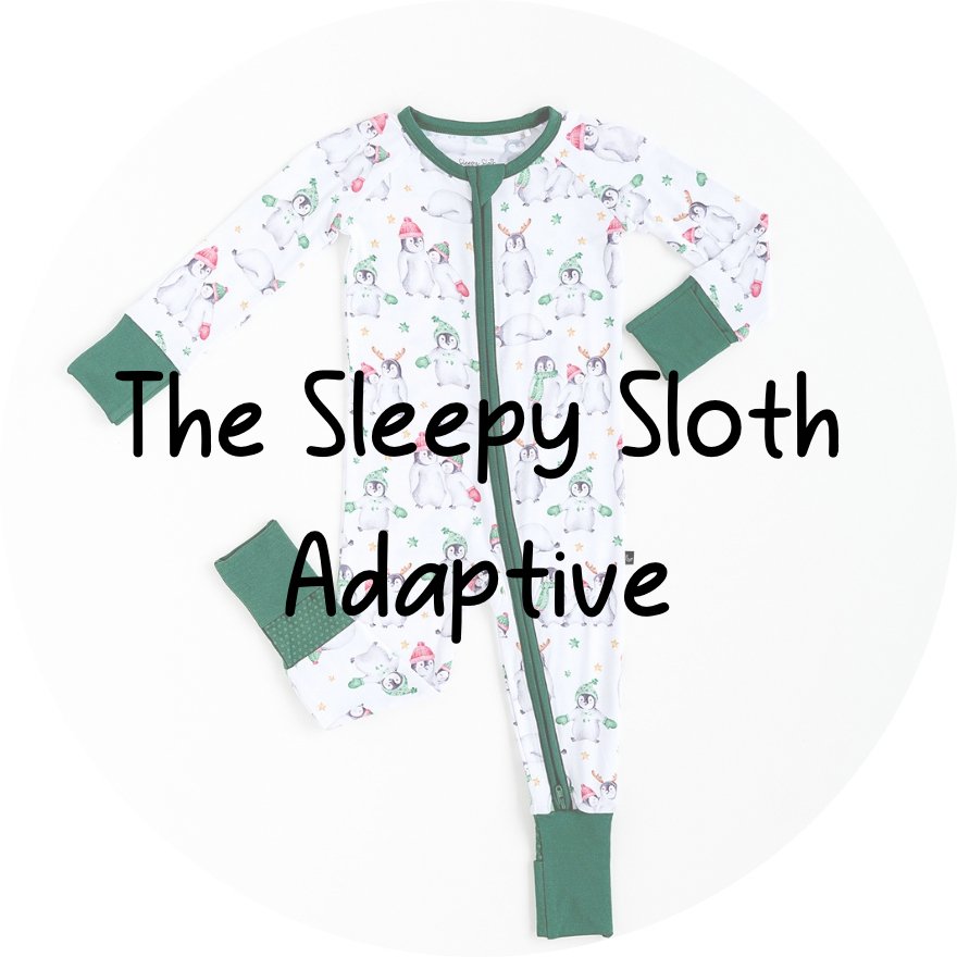 ADAPTIVE ZIP JAMMIES - COZY SNOW MATES - The Sleepy Sloth