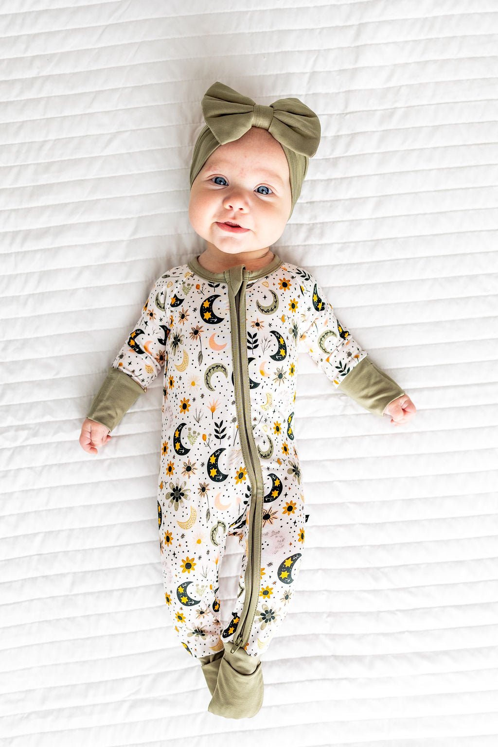 ADAPTIVE ZIP JAMMIES - LUNAR BLOSSOM - The Sleepy Sloth