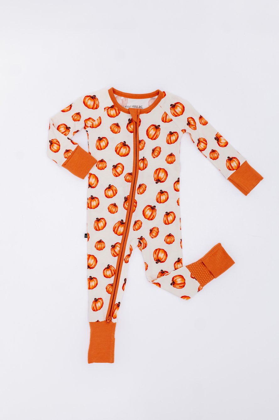 ADAPTIVE ZIP JAMMIES - PUMPKIN PATCH 2.0 - The Sleepy Sloth