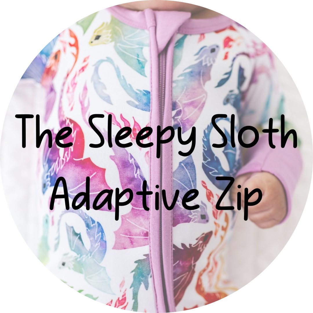 ADAPTIVE ZIP JAMMIES - RAINBOW TAILS - The Sleepy Sloth