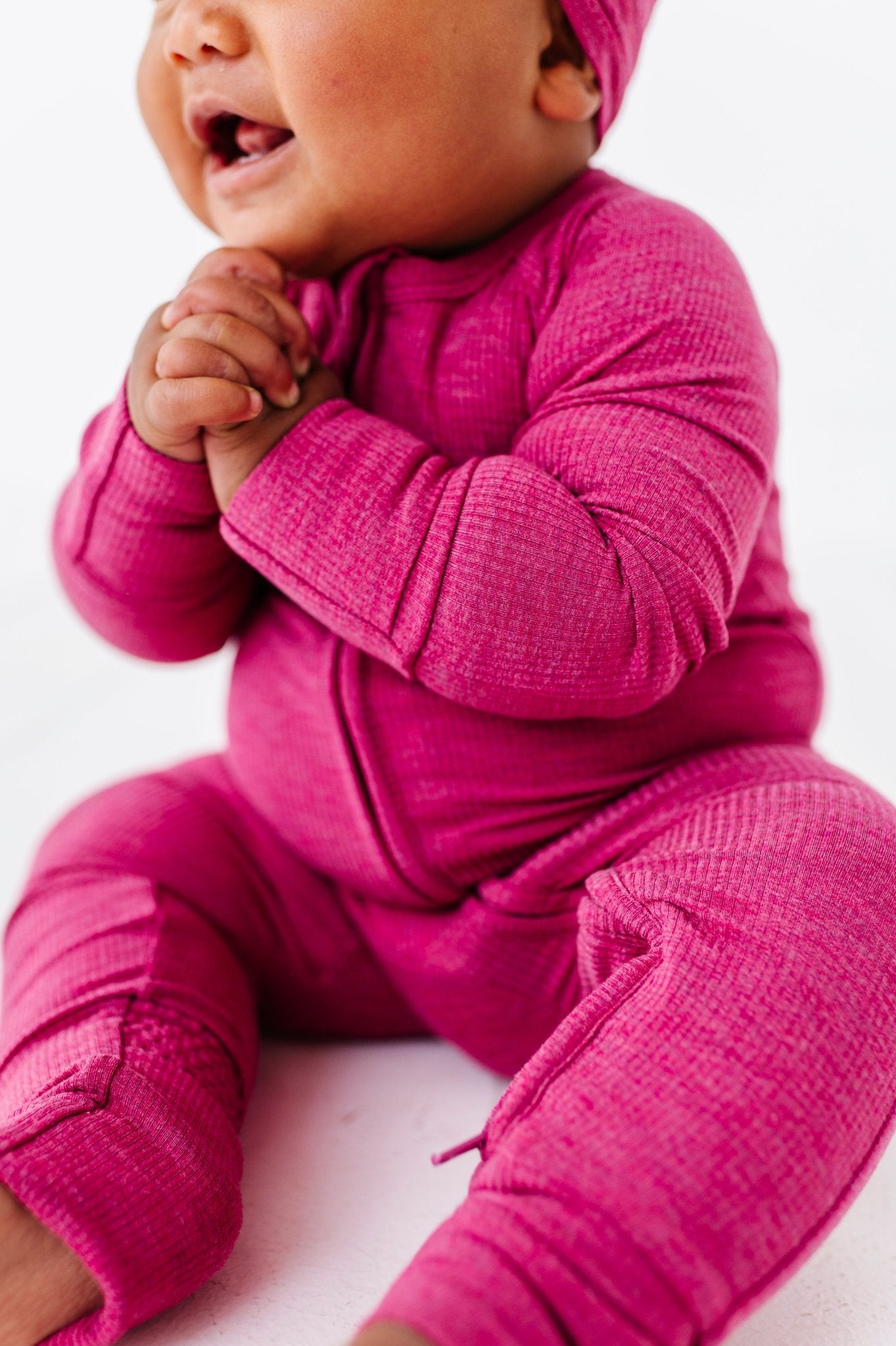 ADAPTIVE ZIP JAMMIES - RASPBERRY - The Sleepy Sloth