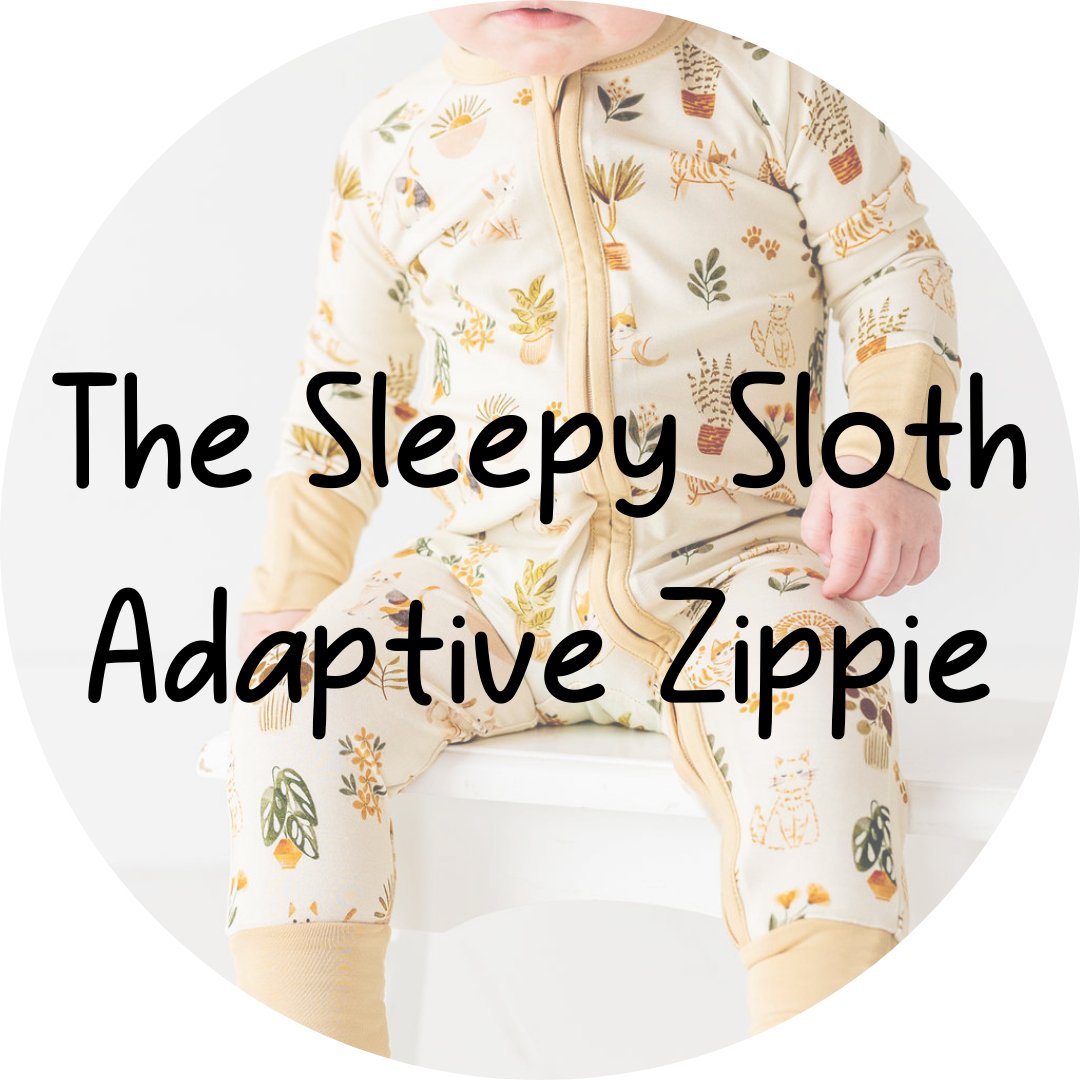 ADAPTIVE ZIP JAMMIES - WHISKERS & WALLFLOWERS - The Sleepy Sloth